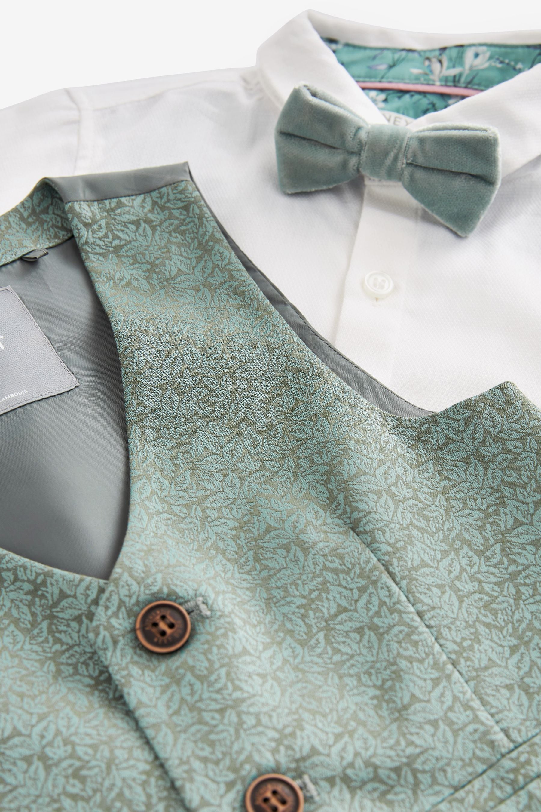 Mint Green Waistcoat, Shirt and Bowtie Set (3mths-9yrs)