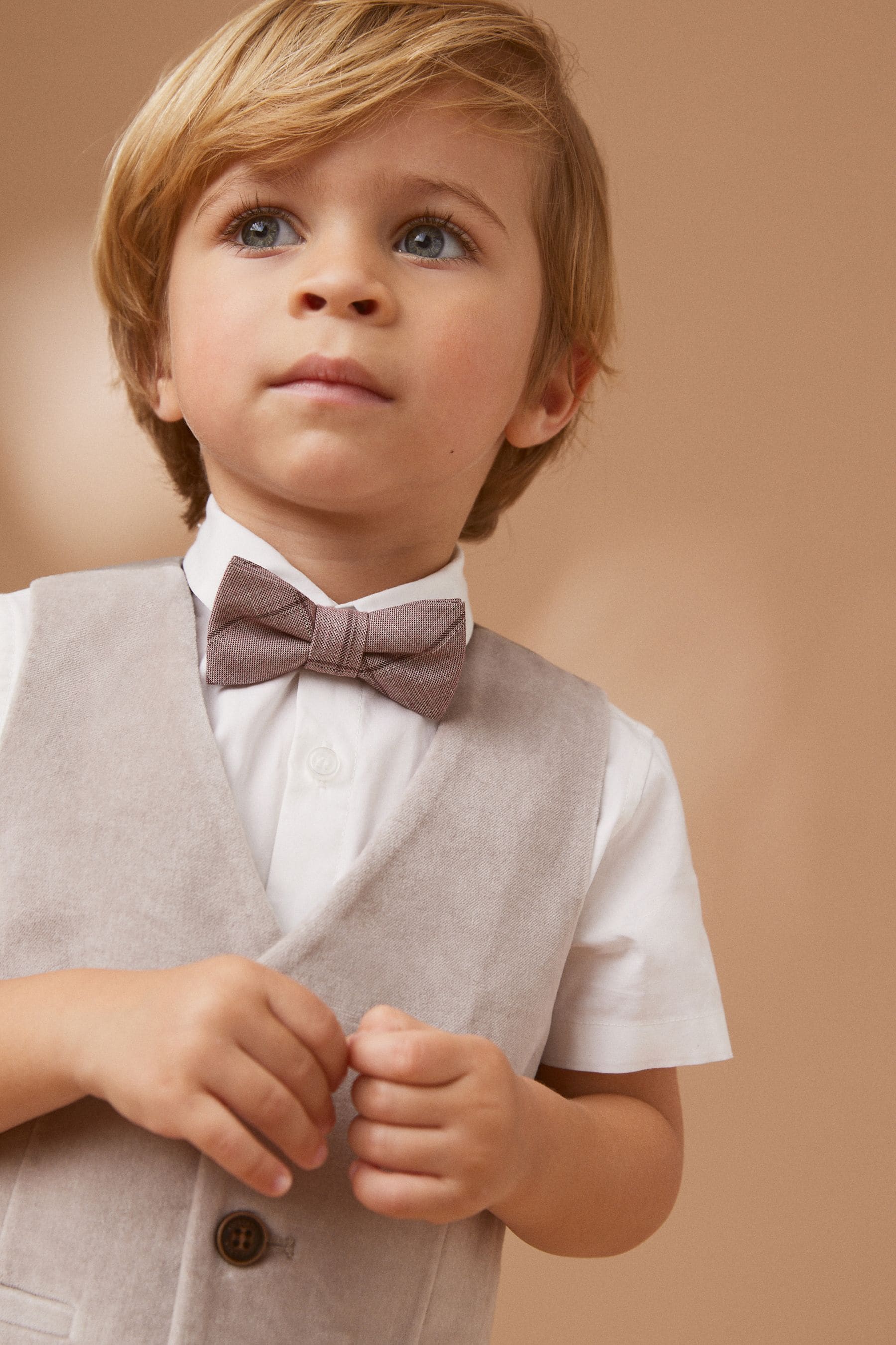 Neutral Waistcoat, Shirt and Bowtie Set (3mths-9yrs)