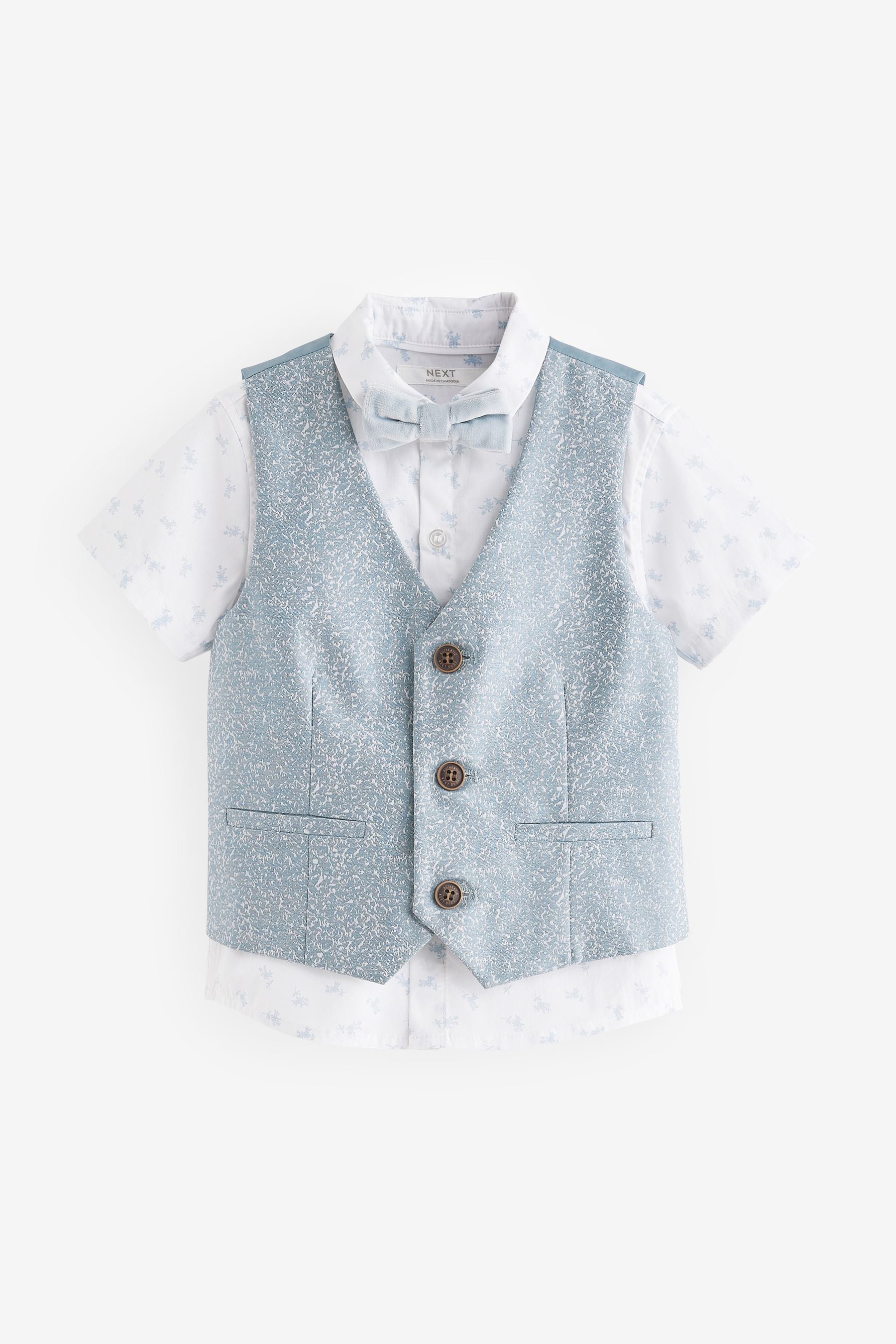 Blue Waistcoat, Shirt and Bowtie Set (3mths-9yrs)