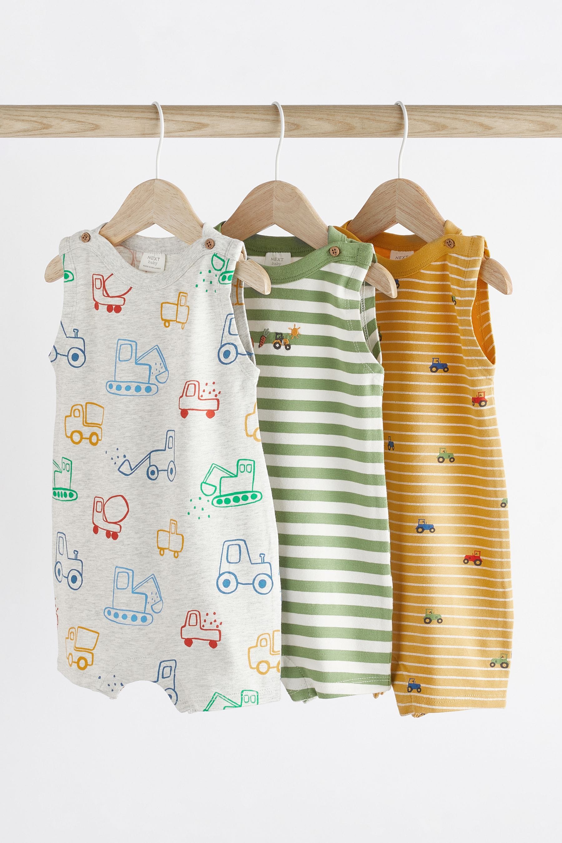 Bright Farm Baby Jersey Rompers 3 Pack