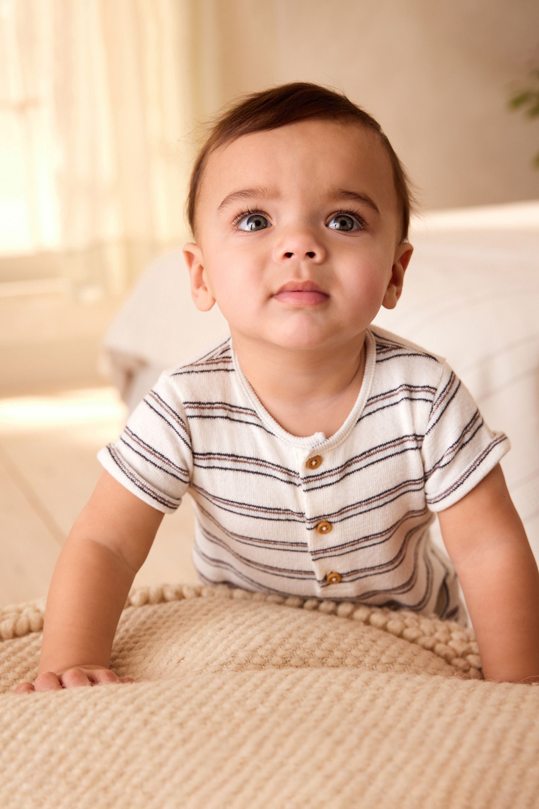 Monochrome Stripe Baby Jersey Romper