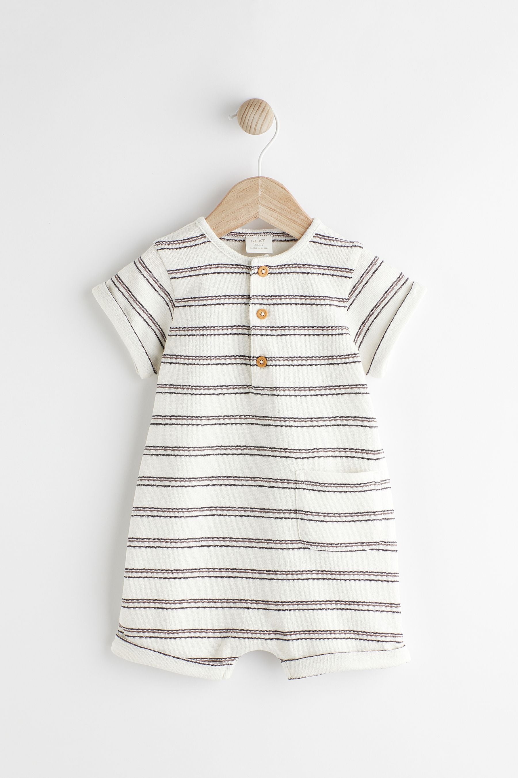 Monochrome Stripe Baby Jersey Romper