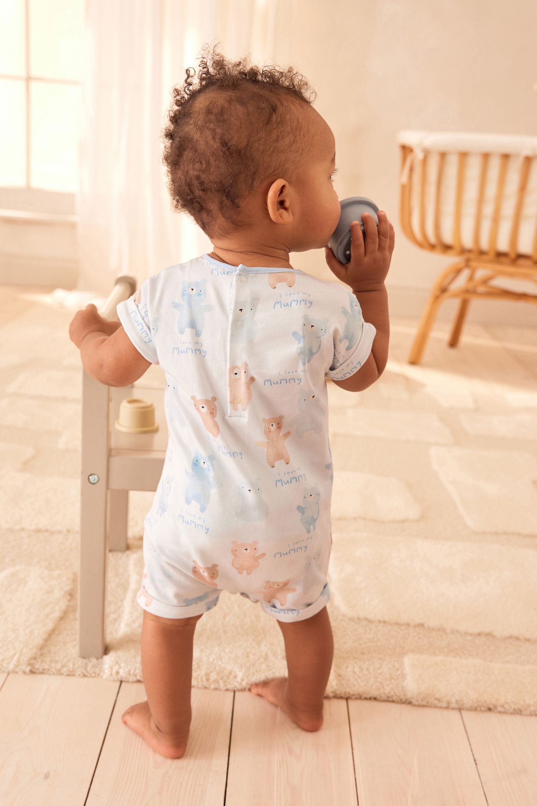 Blue Mummy Baby Jersey Romper