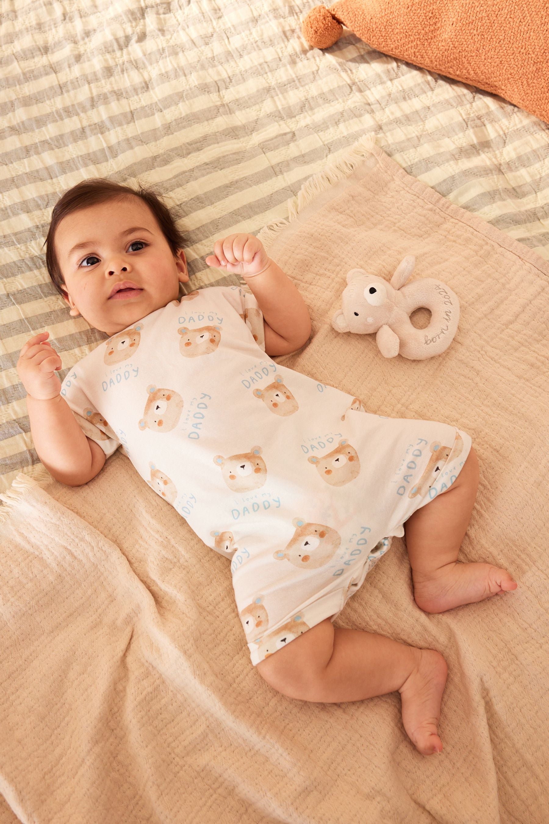 Neutral Daddy Baby Jersey Romper