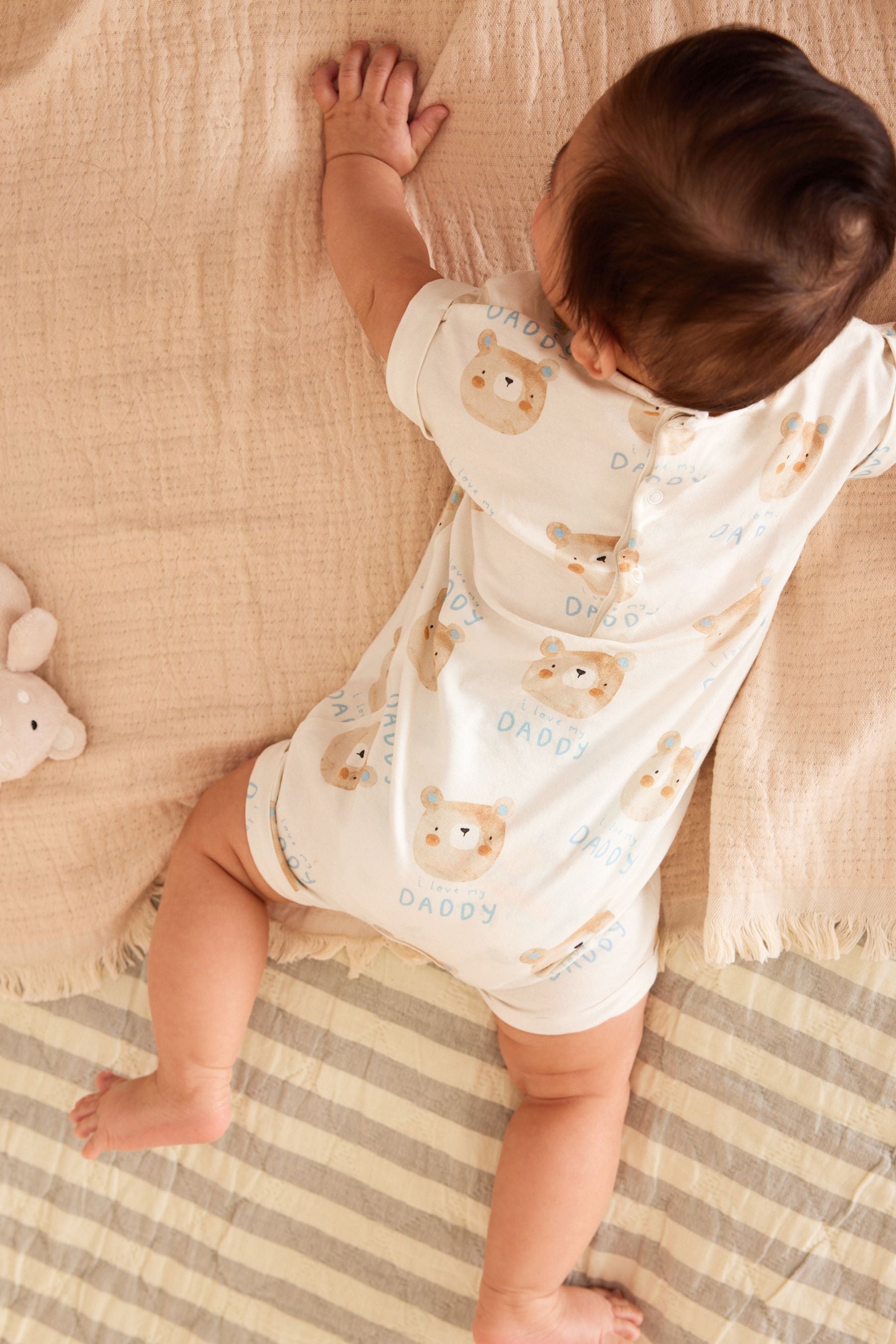 Neutral Daddy Baby Jersey Romper