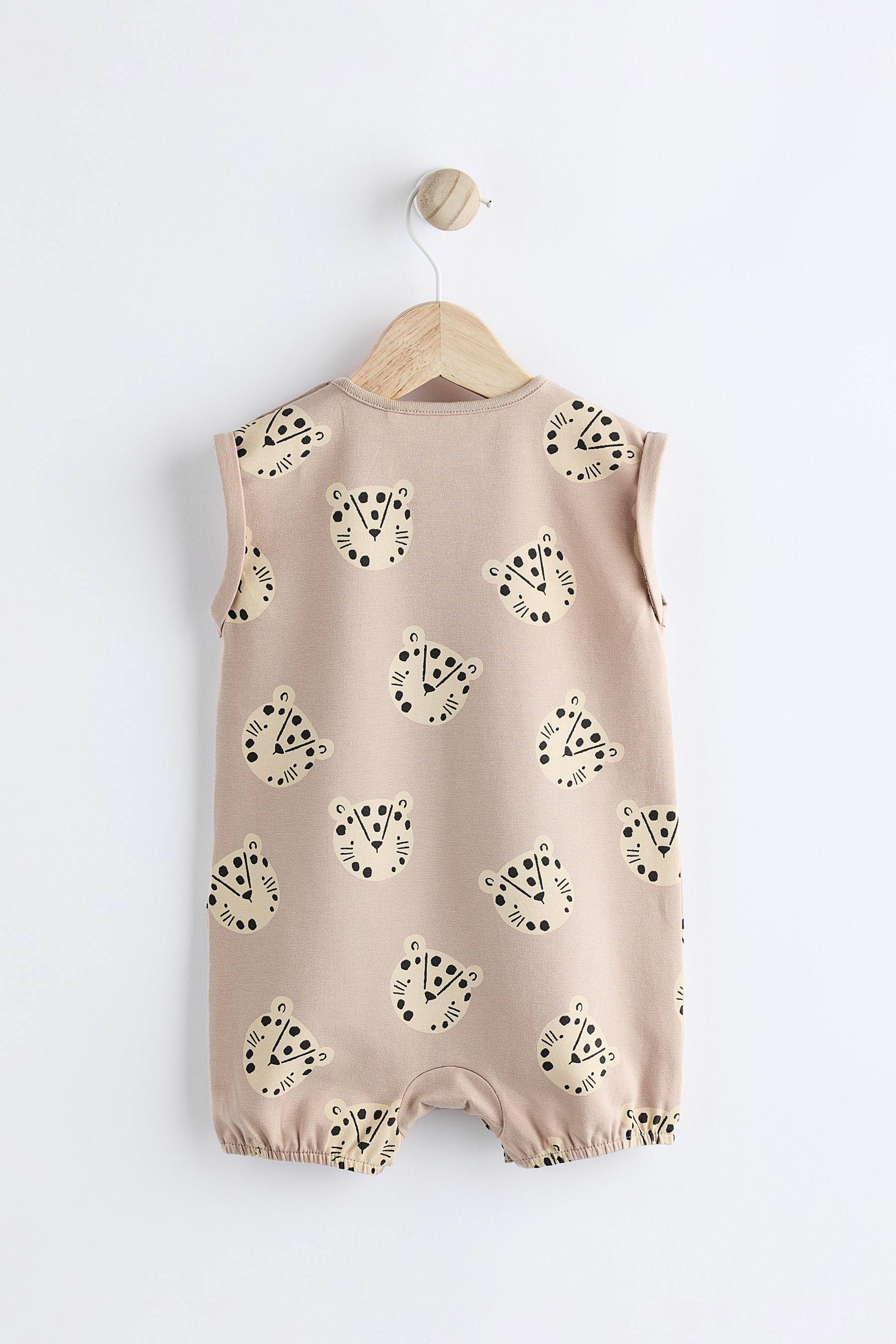 Neutral Cheetah Baby Jersey Romper