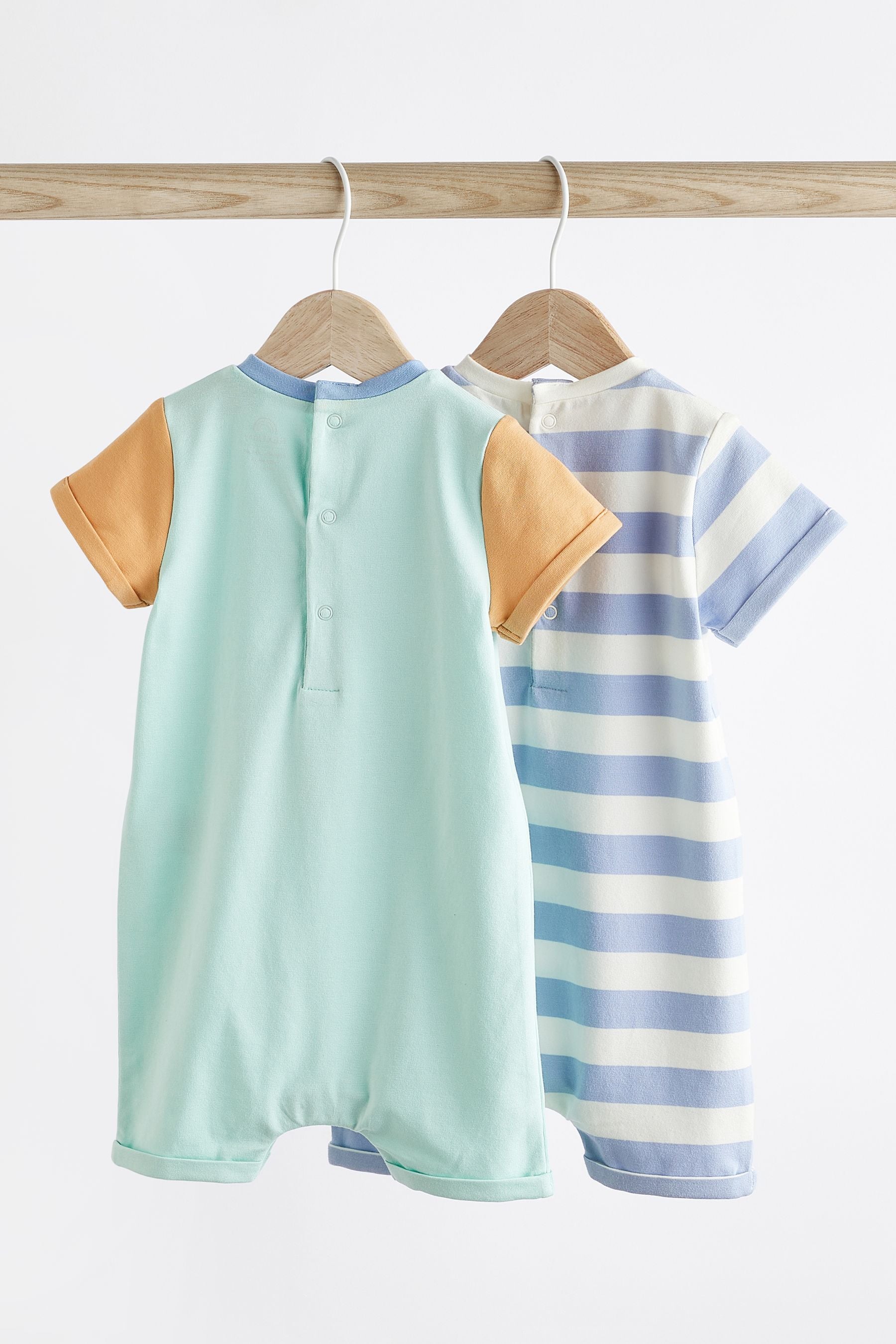 Blue Whale Jersey Baby Rompers 2 Pack