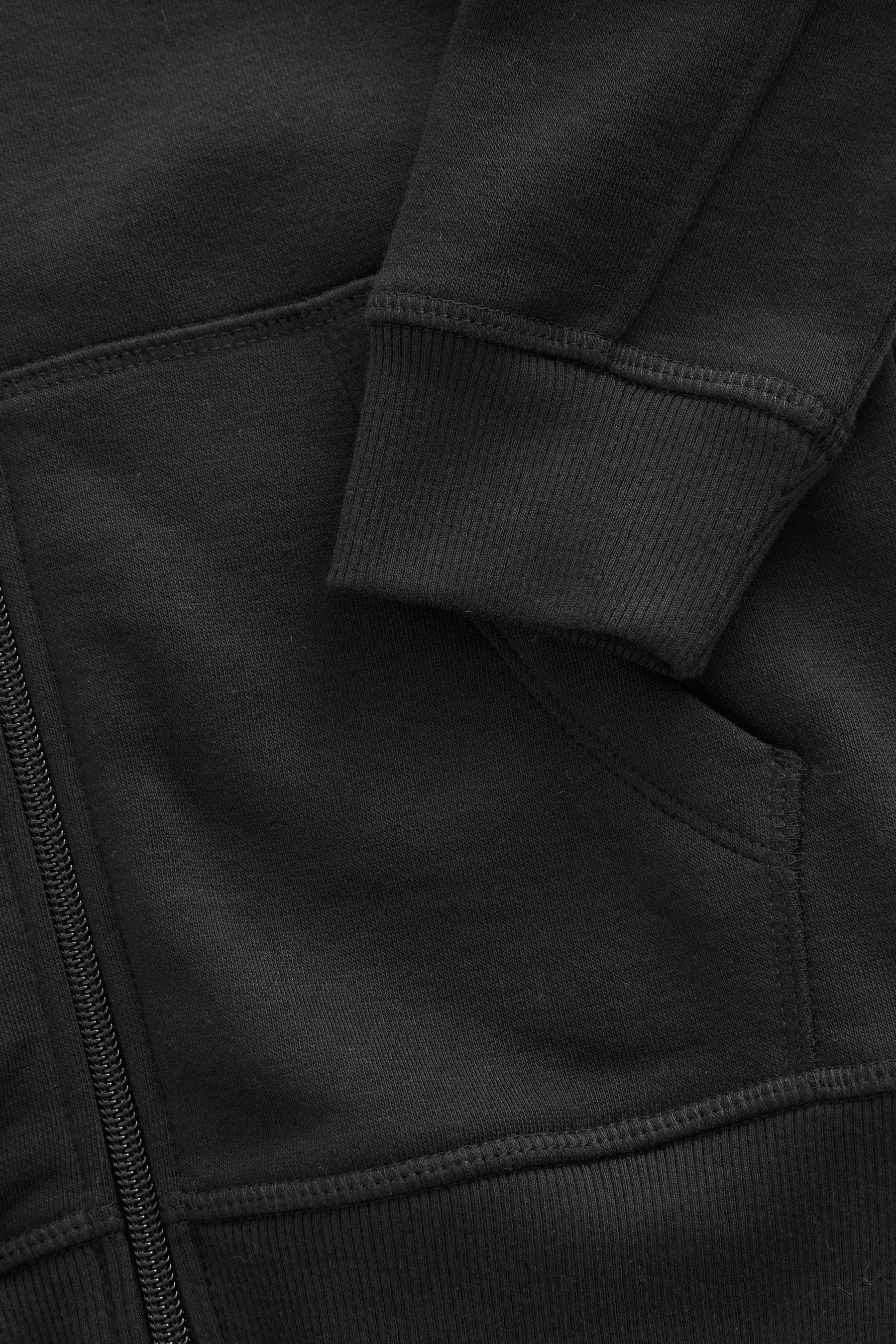 Black Plain Zip Through Hoodie (3-16yrs)