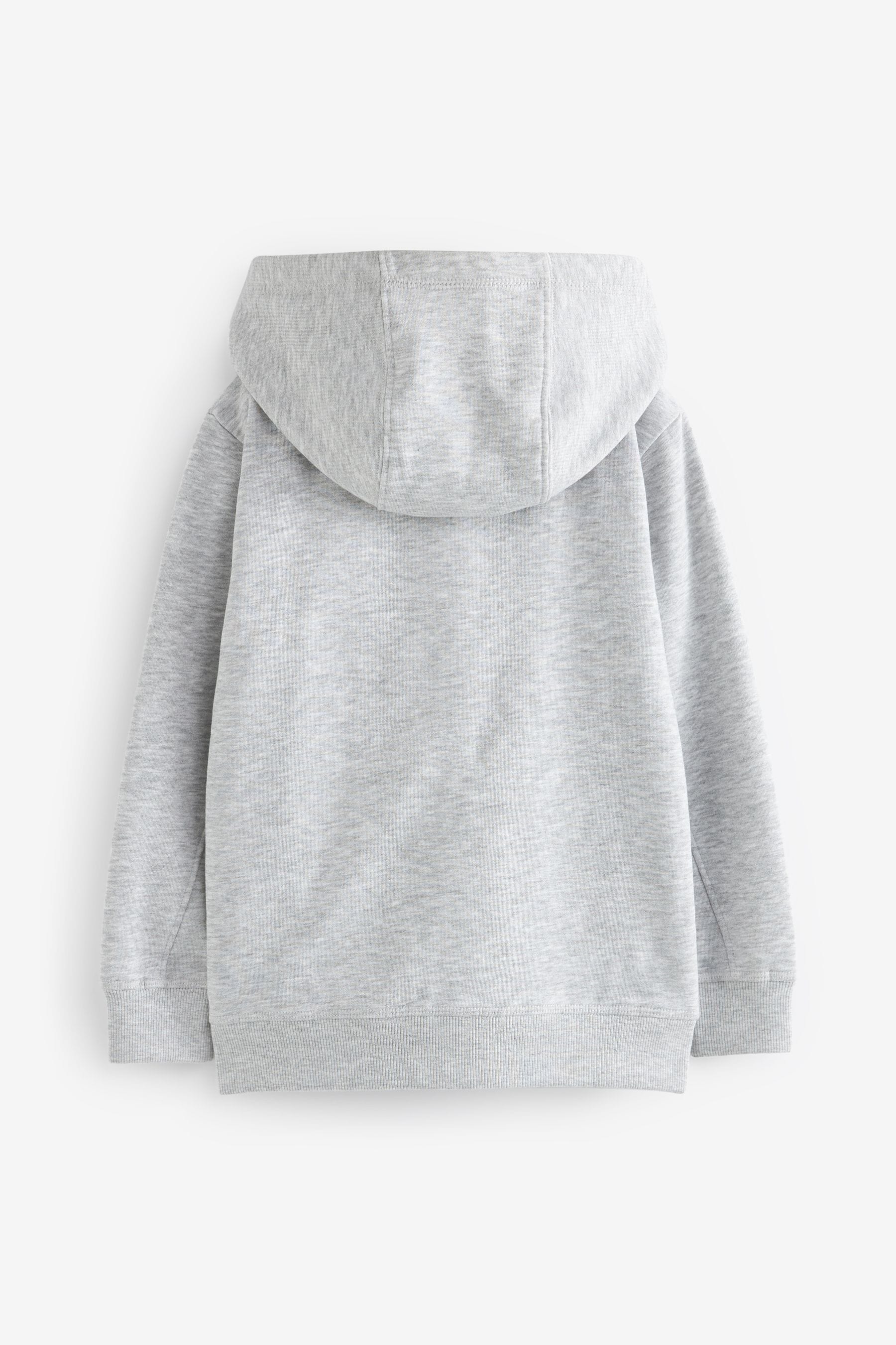 Grey Plain Zip Through Hoodie (3-16yrs)