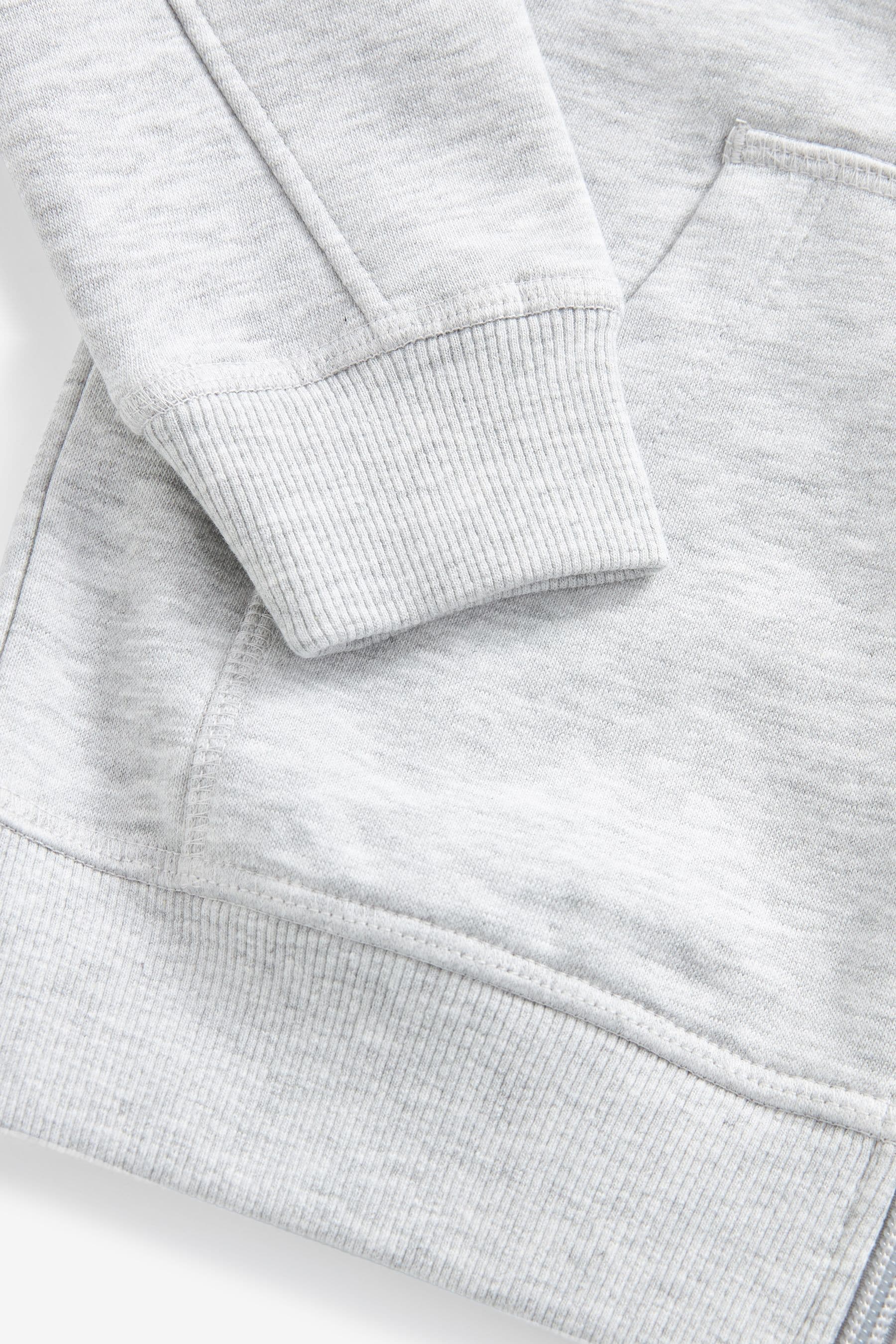 Grey Plain Zip Through Hoodie (3-16yrs)