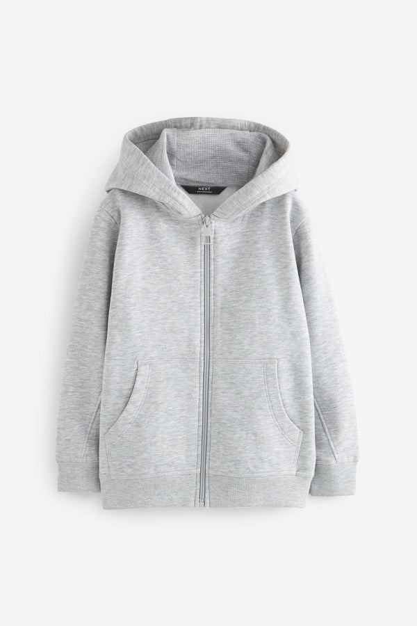 Grey Plain Zip Through Hoodie (3-16yrs)