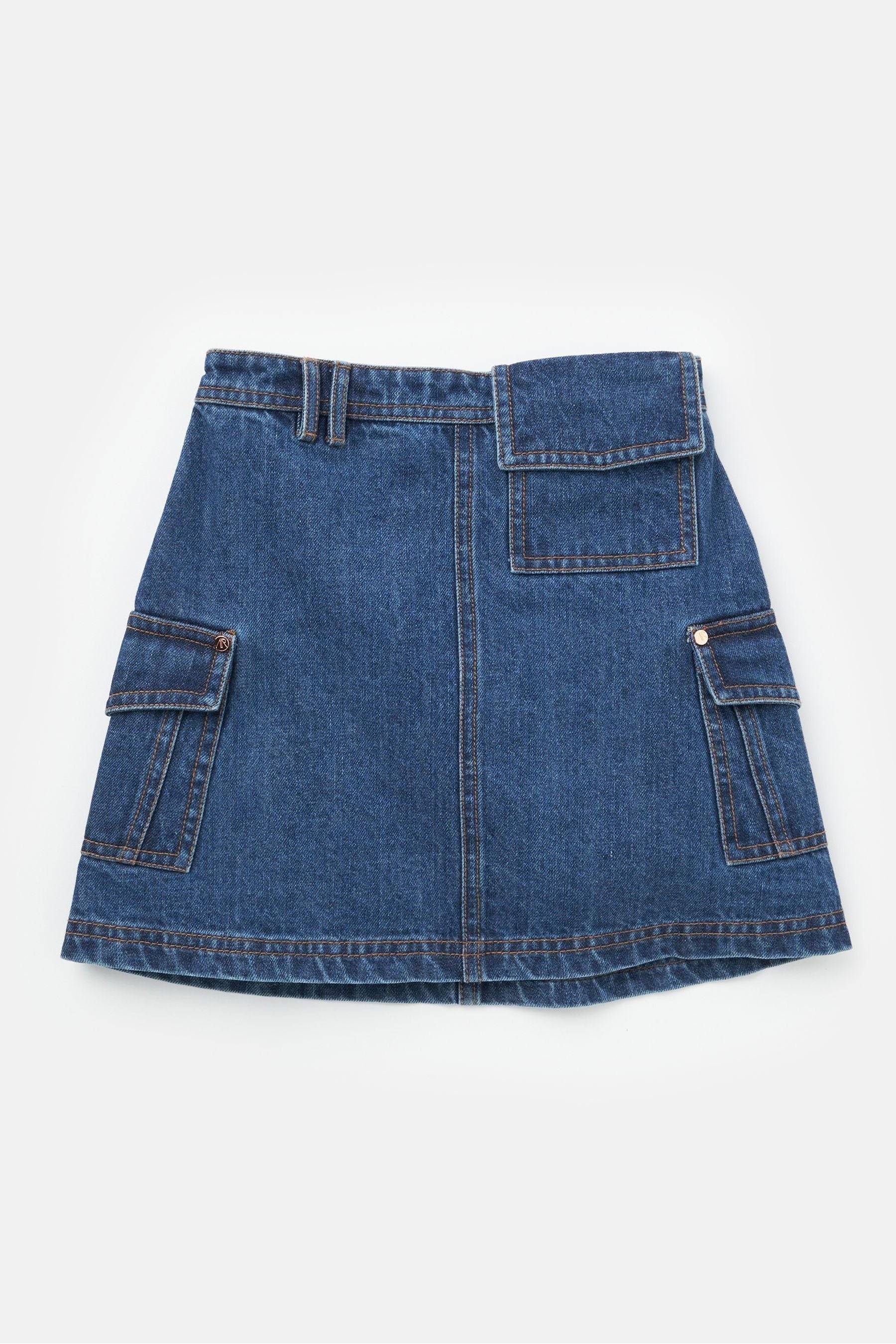 Blue Angel & Rocket Molly Denim Cargo Skirt