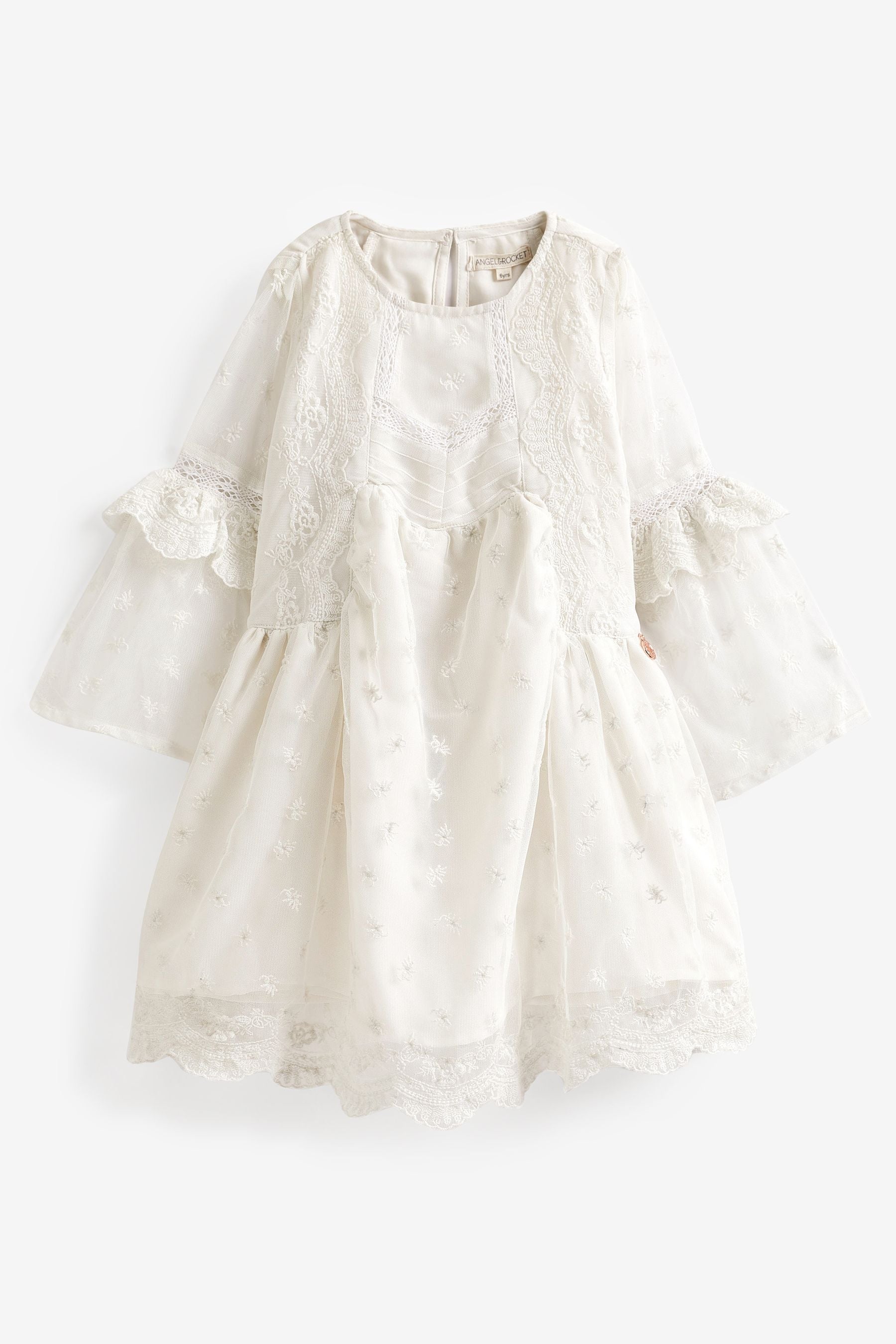 White Angel & Rocket Lace Bell Boho Dress