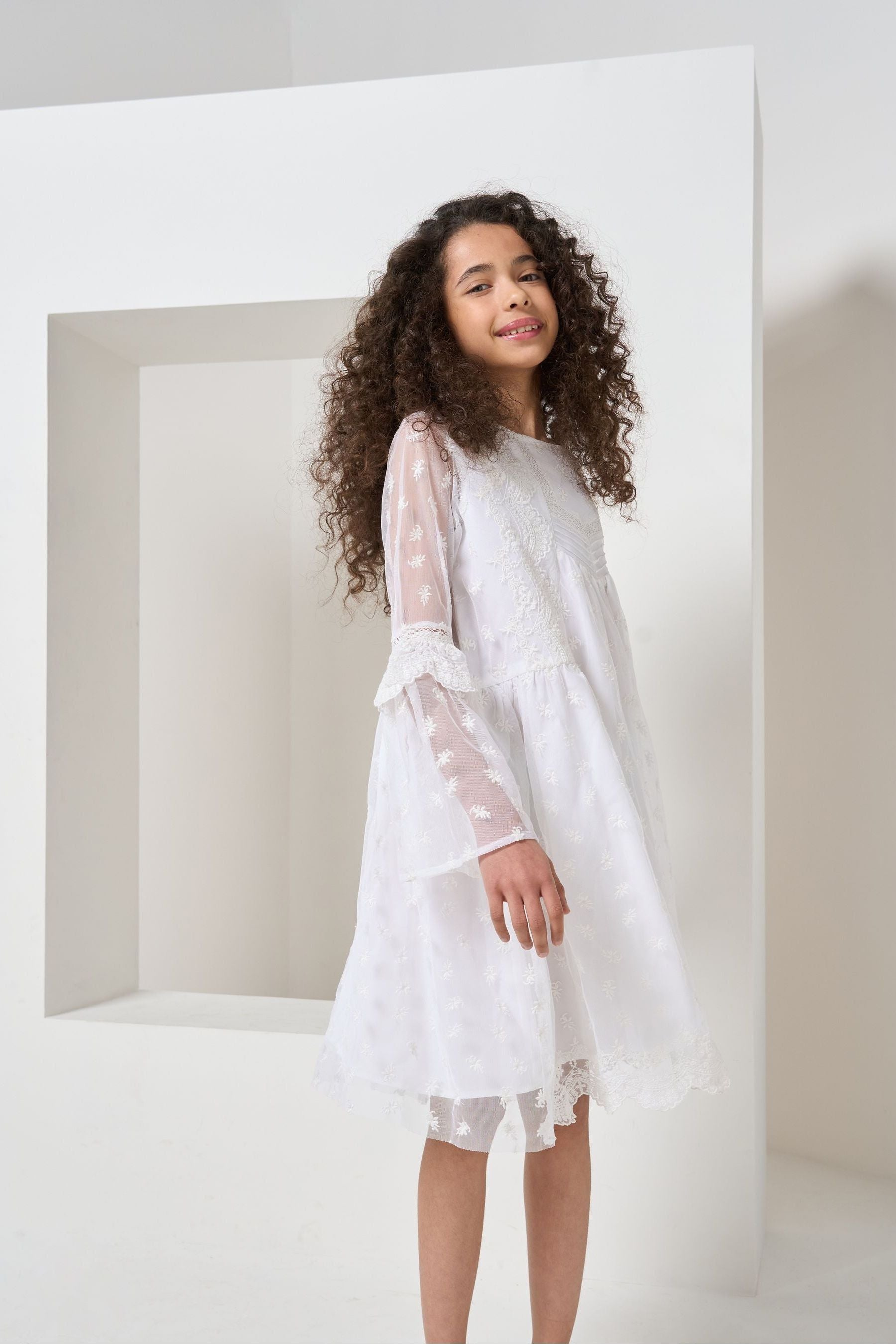 White Angel & Rocket Lace Bell Boho Dress