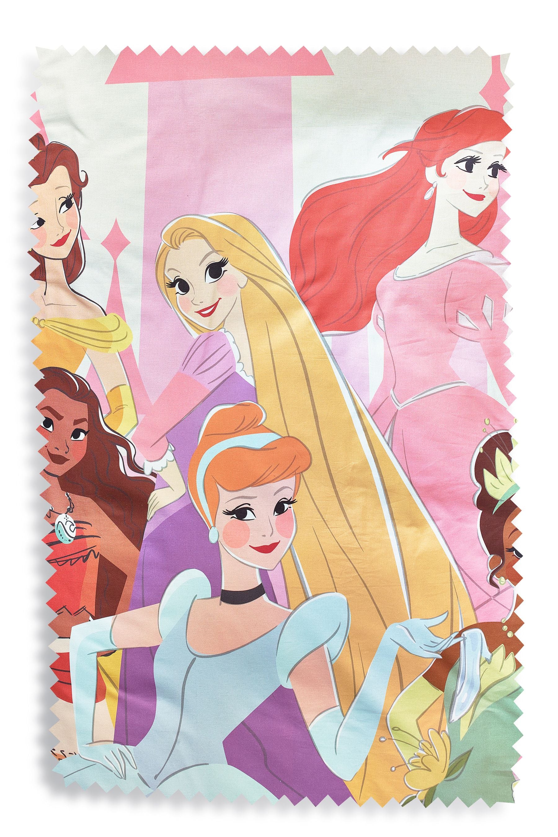 Pink Disney Princess 100% Cotton Duvet Cover and Pillowcase Set