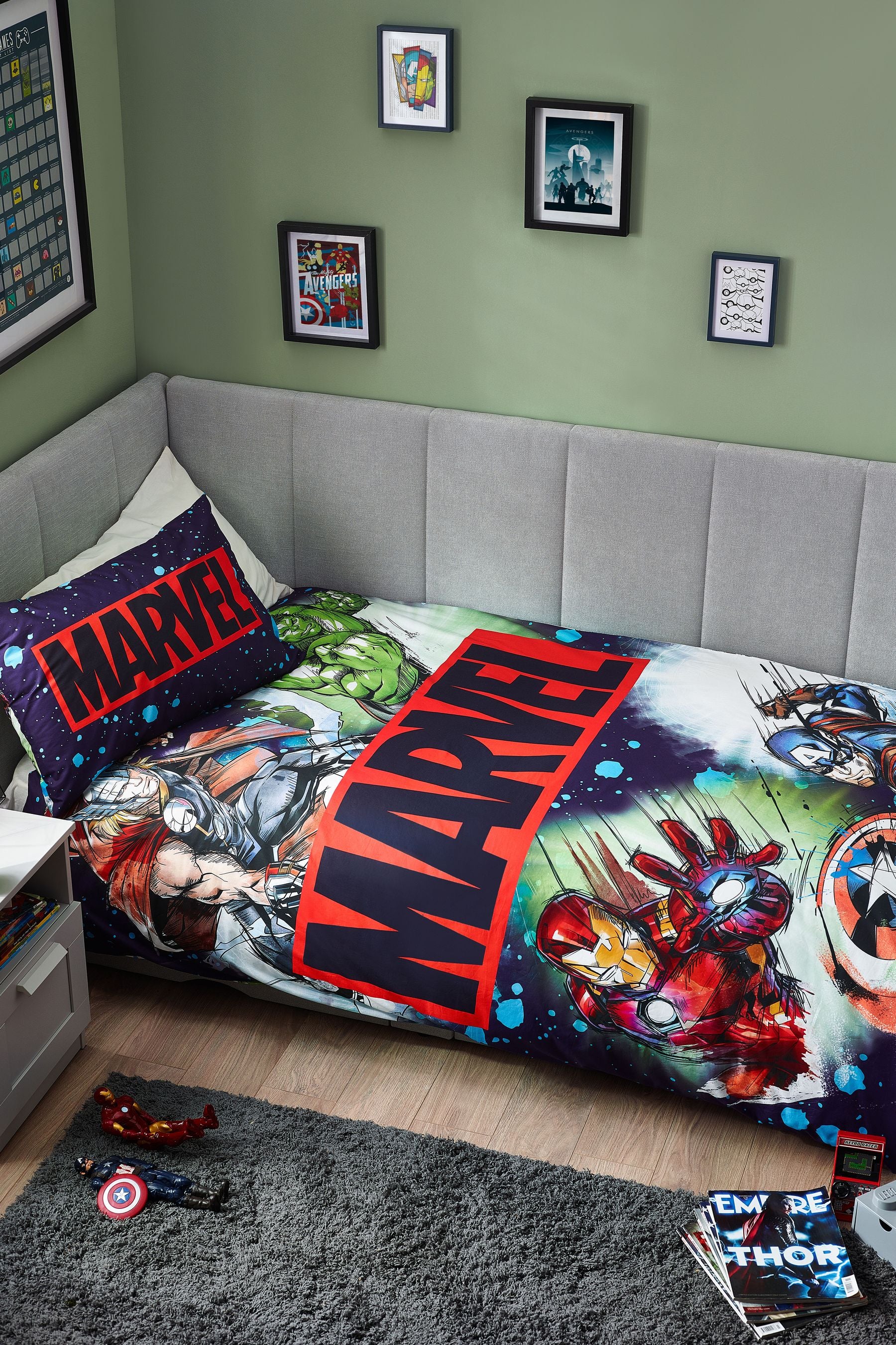 Blue Marvel 100% Cotton Duvet Cover and Pillowcase Set