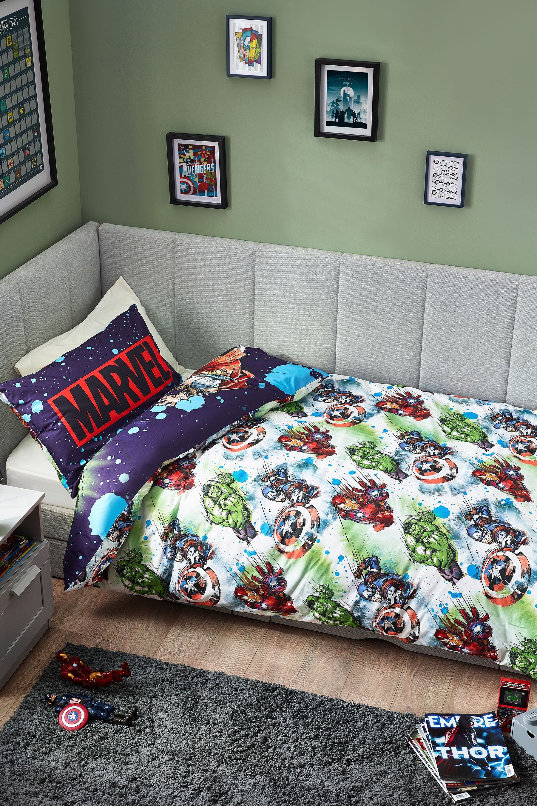 Blue Marvel 100% Cotton Duvet Cover and Pillowcase Set