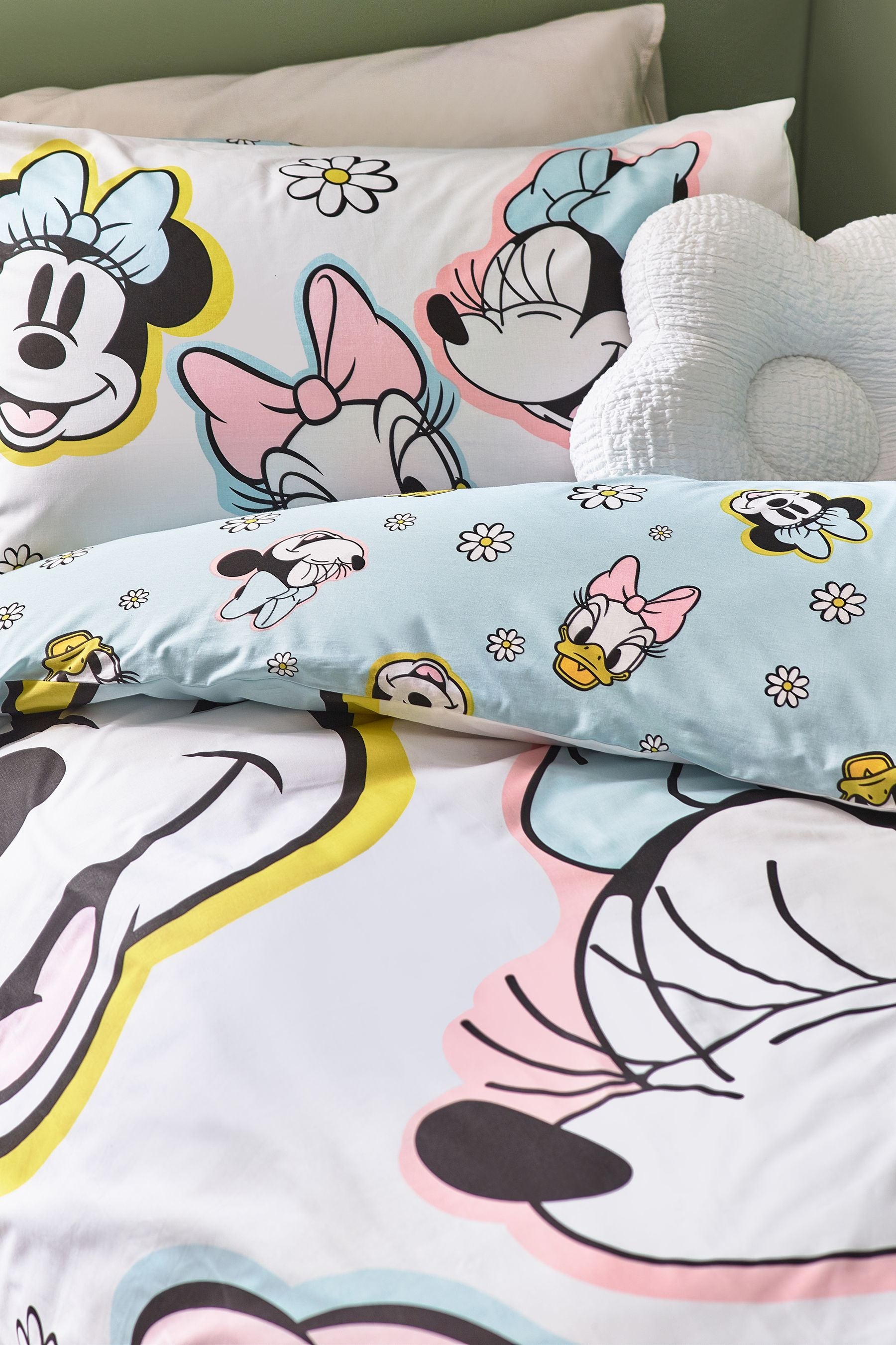 White Disney Minnie Mouse 100% Cotton Duvet Cover and Pillowcase Set