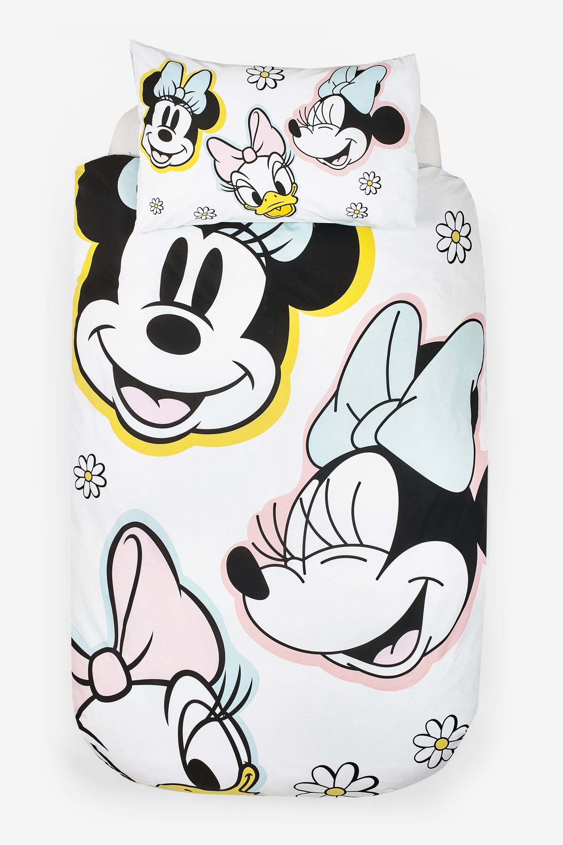 White Disney Minnie Mouse 100% Cotton Duvet Cover and Pillowcase Set