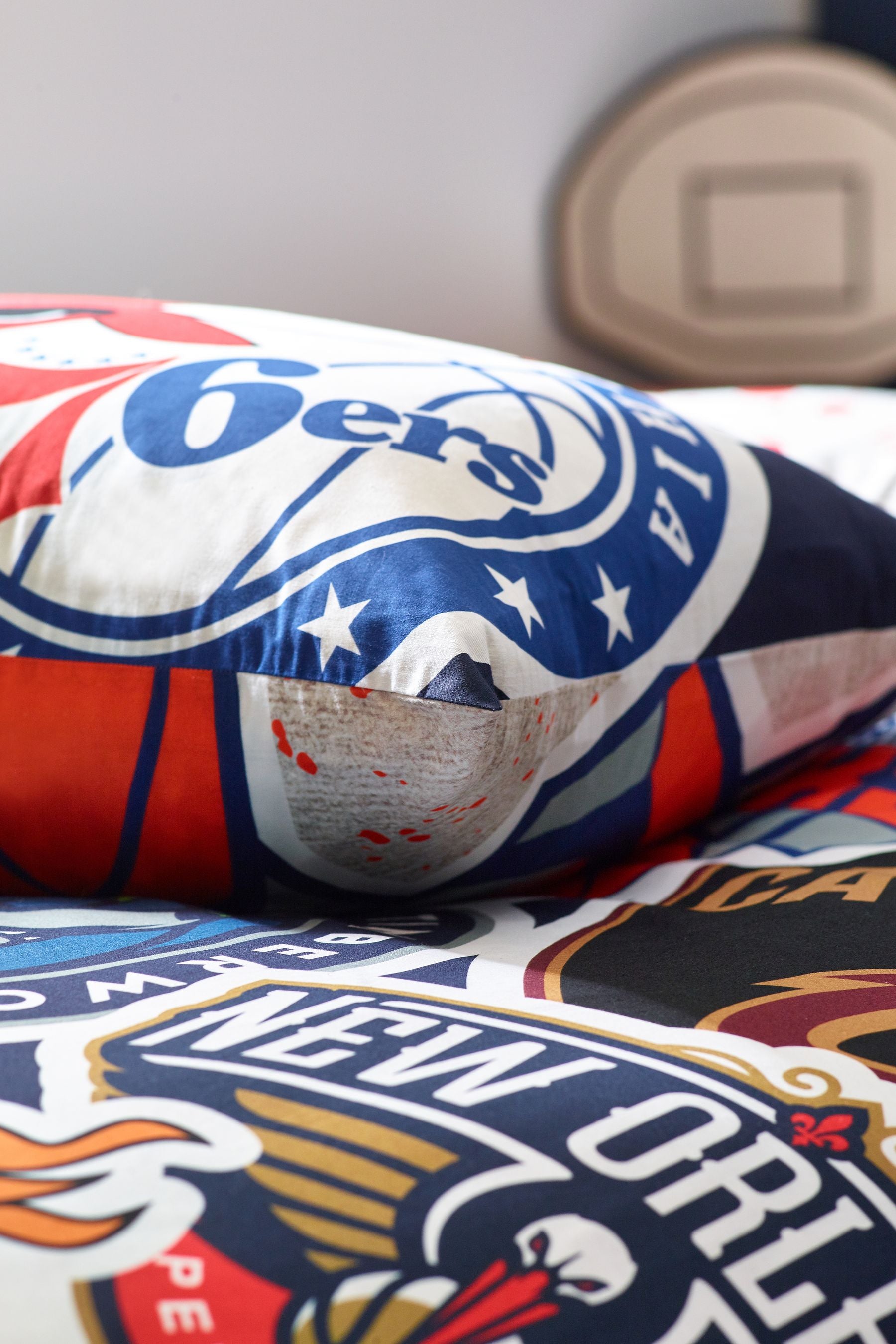 Multi NBA 100% Cotton Duvet Cover and Pillowcase Set