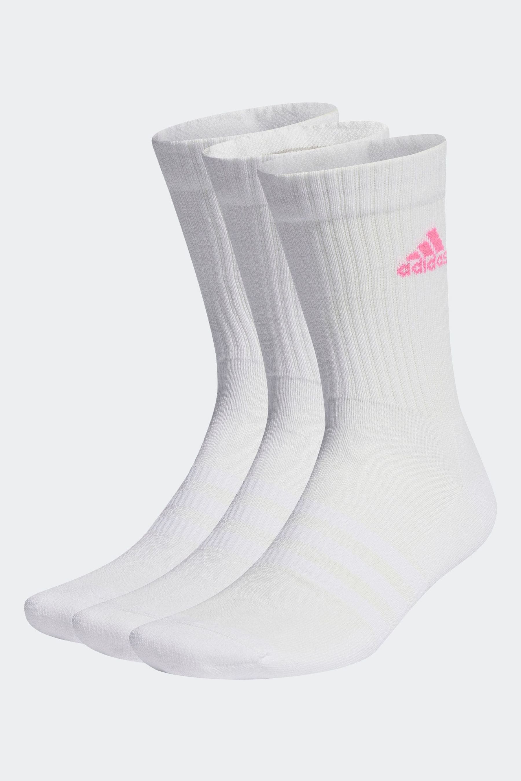 White adidas Cushioned Crew Socks 3 Pairs