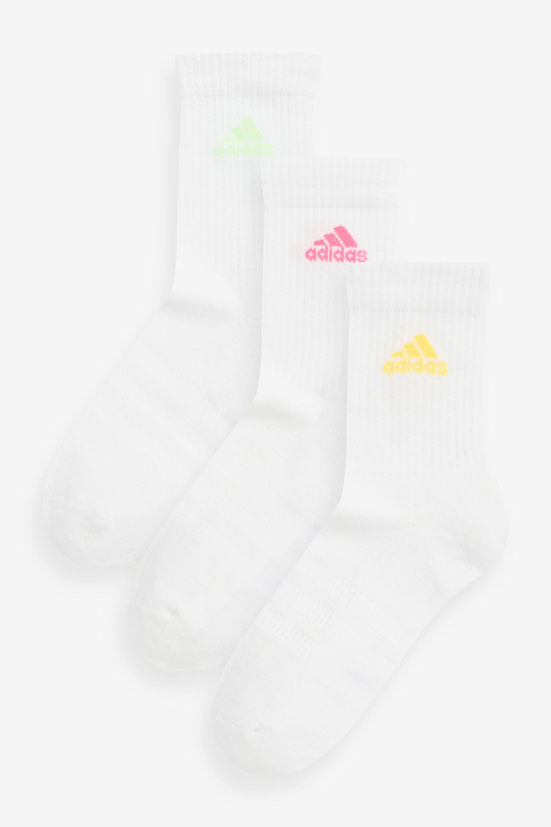 White adidas Cushioned Crew Socks 3 Pairs