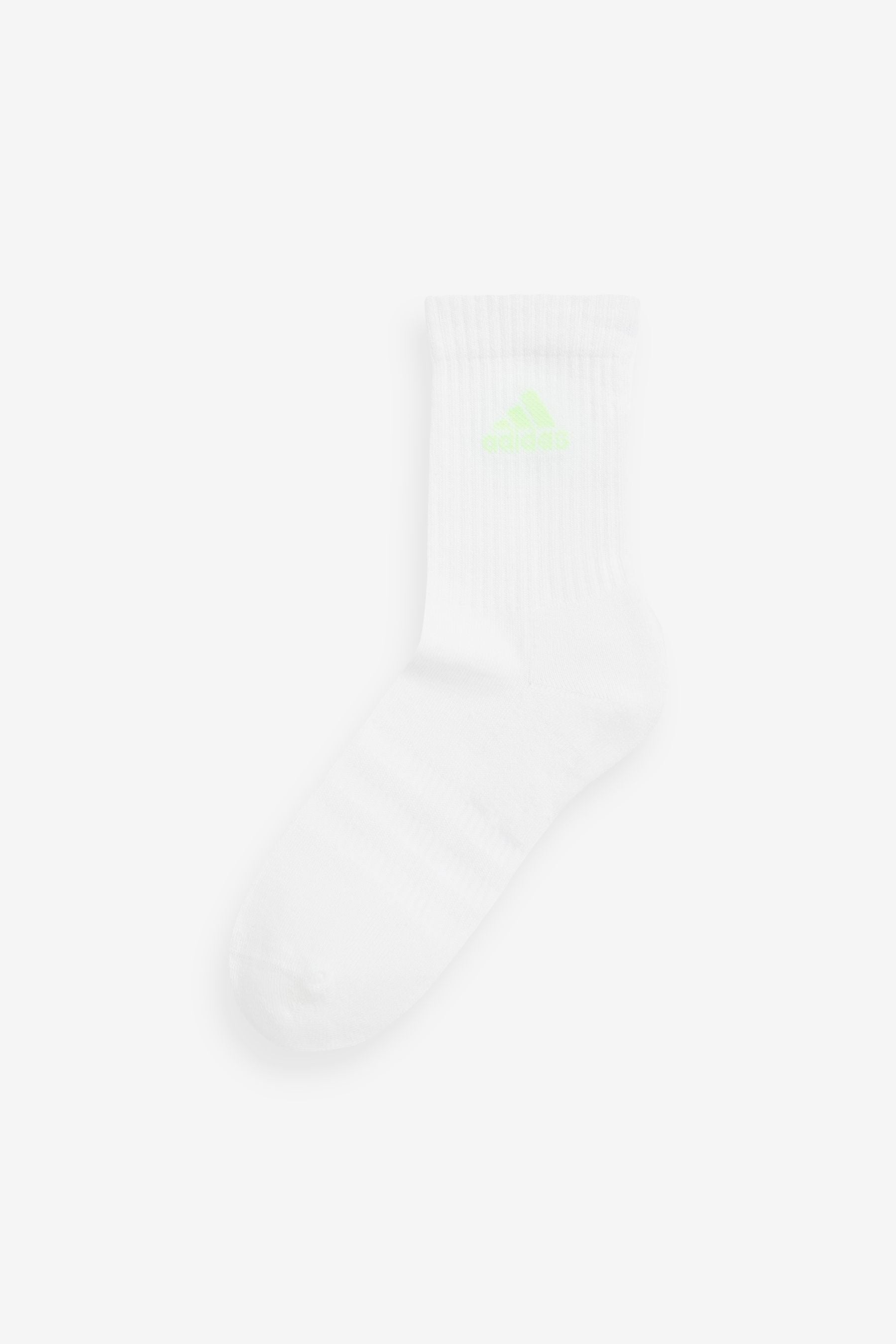 White adidas Cushioned Crew Socks 3 Pairs