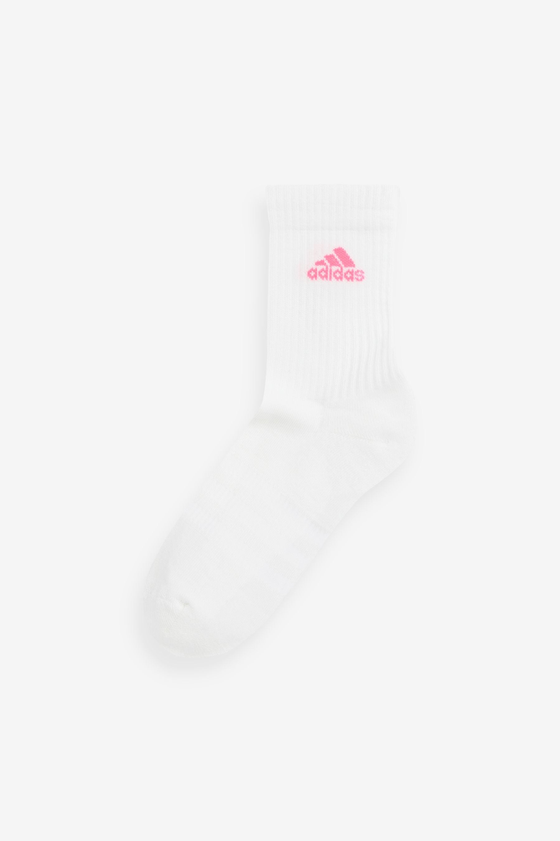 White adidas Cushioned Crew Socks 3 Pairs