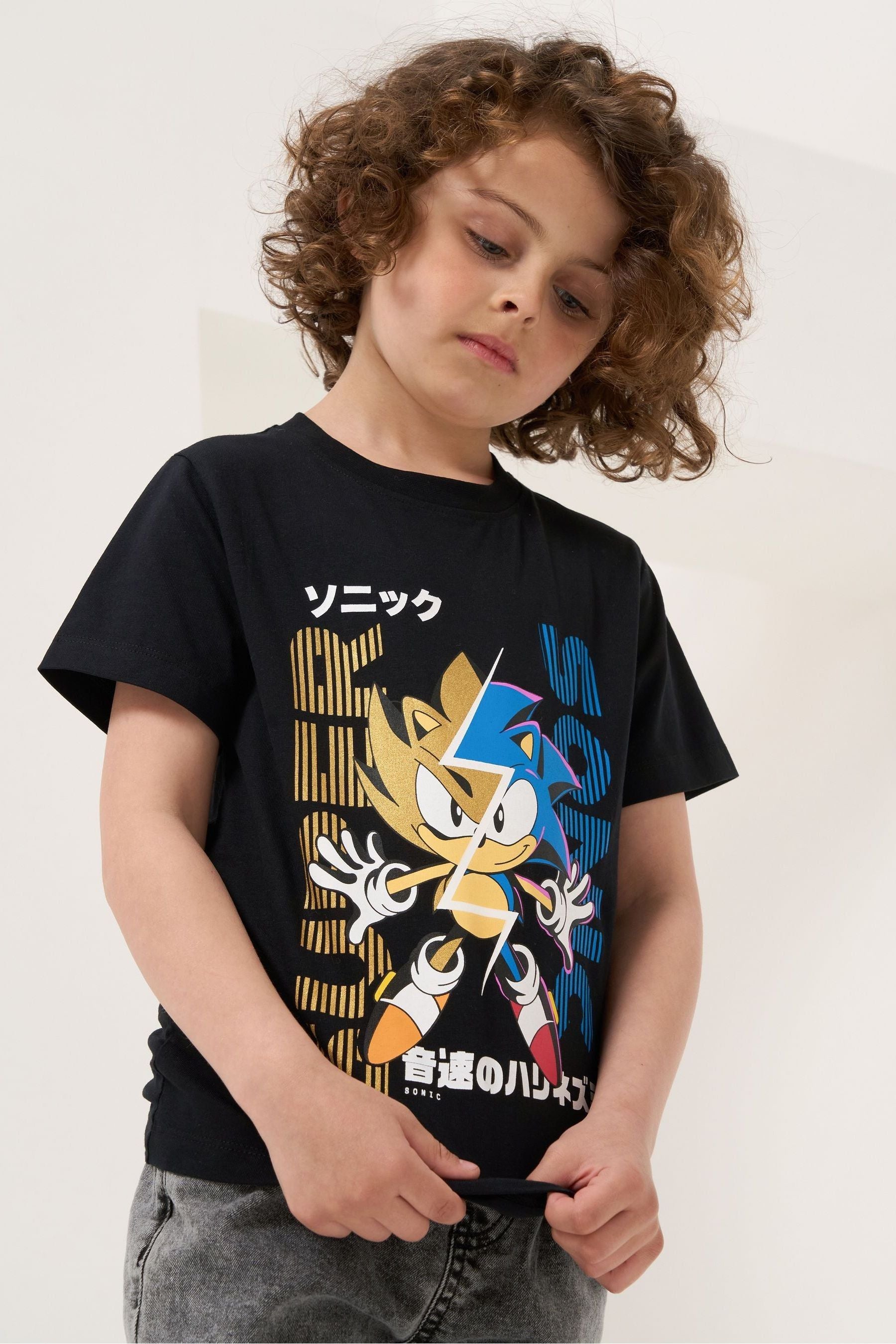 Angel & Rocket Black Sonic 100% Cotton Short Sleeve T-Shirt