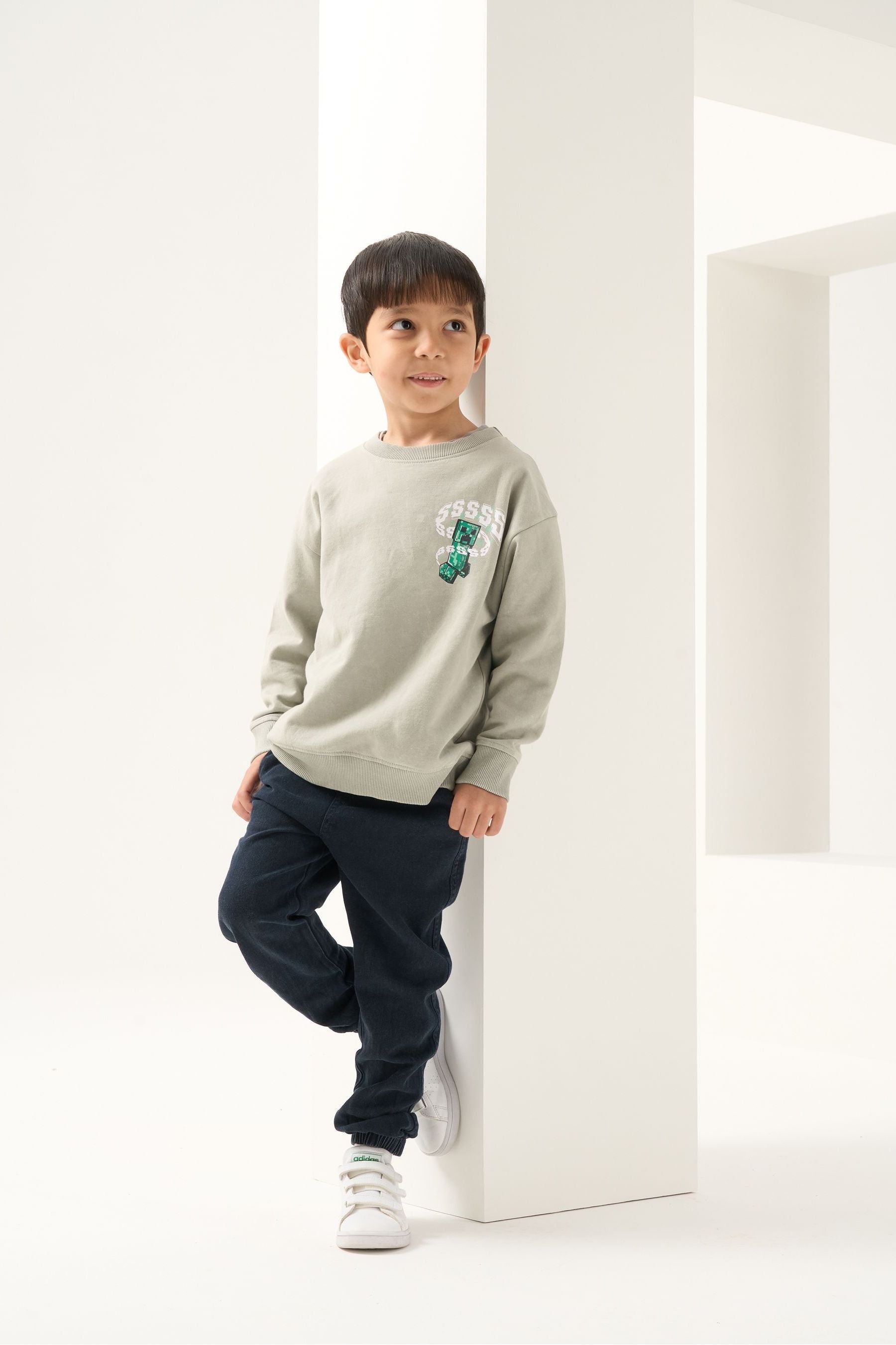 Grey Angel & Rocket Minecraft Sweat Top