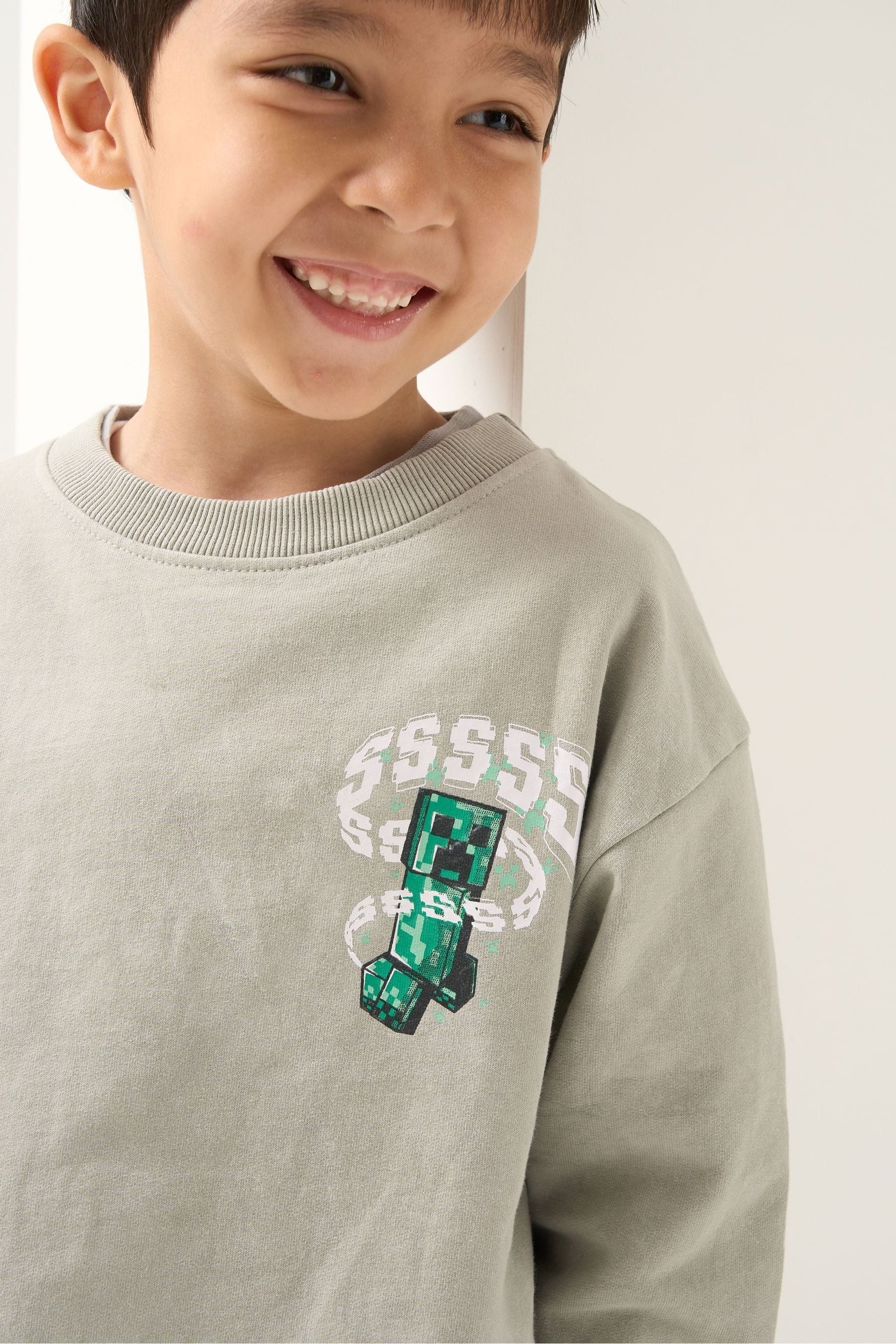 Grey Angel & Rocket Minecraft Sweat Top