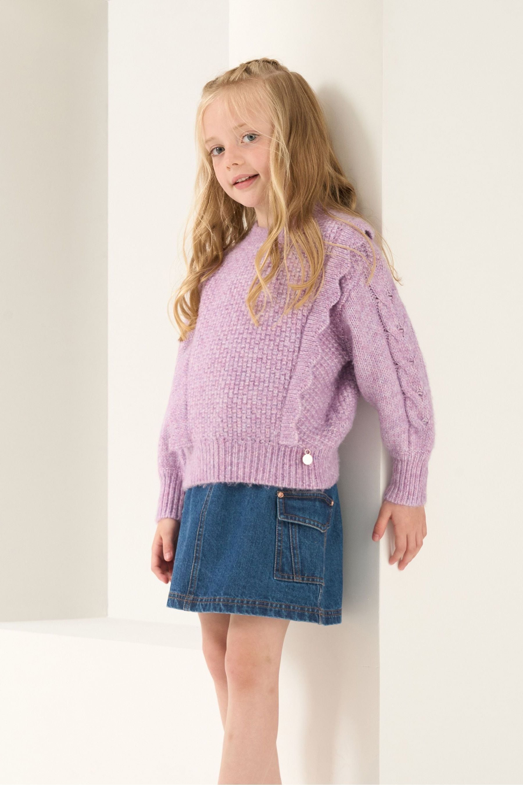 Purple Angel & Rocket Marnie Scalloped Frill Jumper