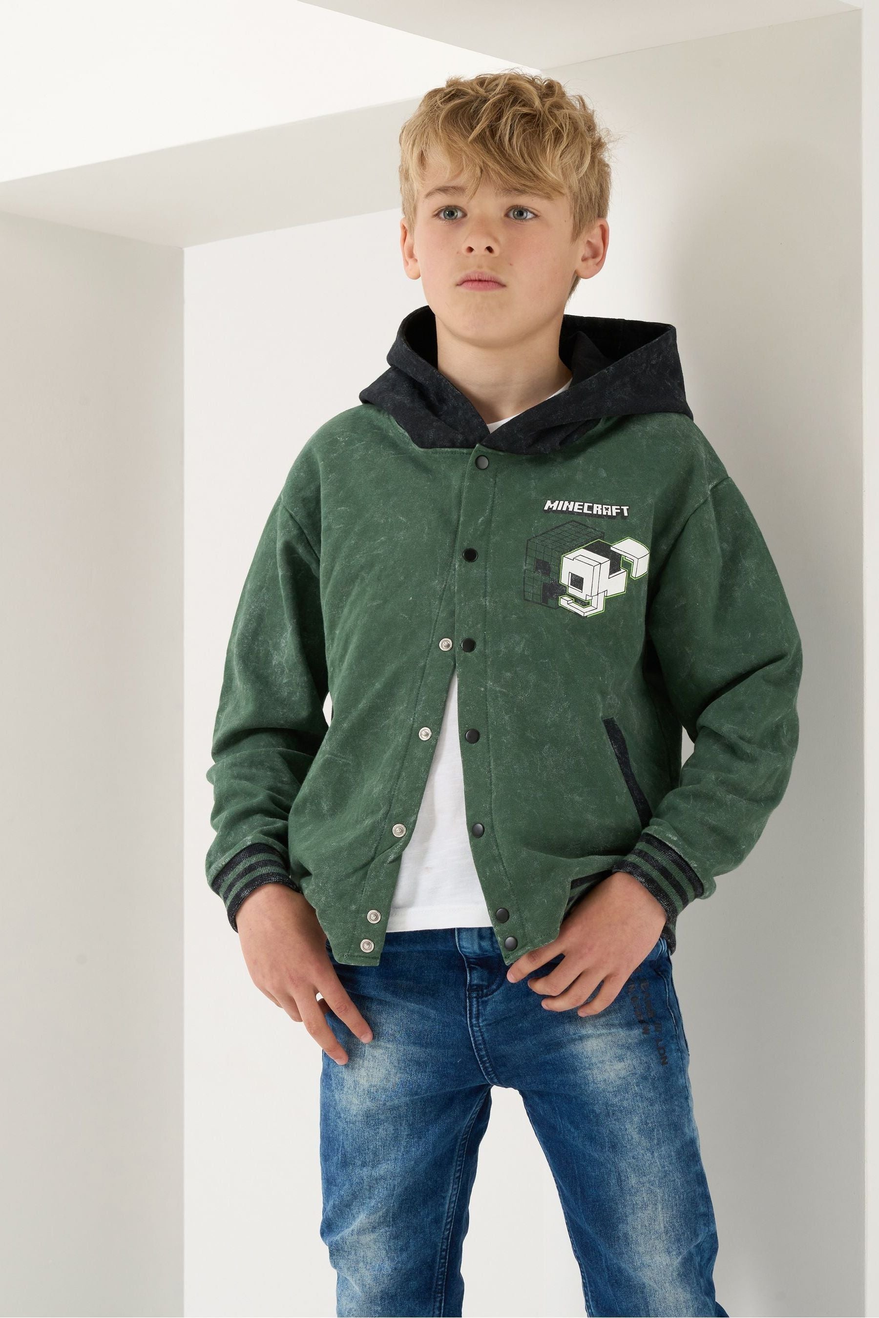 Green Angel & Rocket Minecraft Bomber Jacket