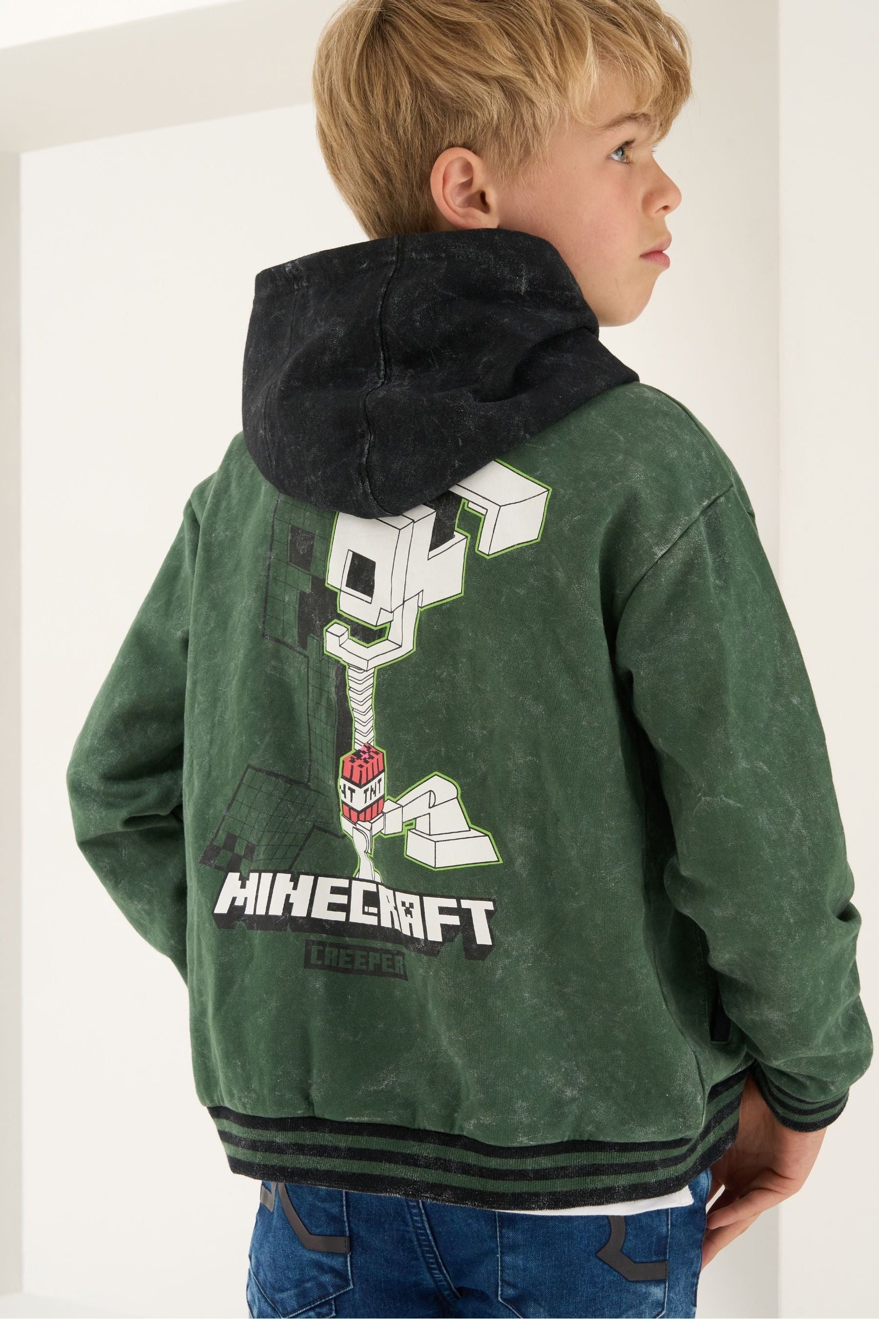 Green Angel & Rocket Minecraft Bomber Jacket