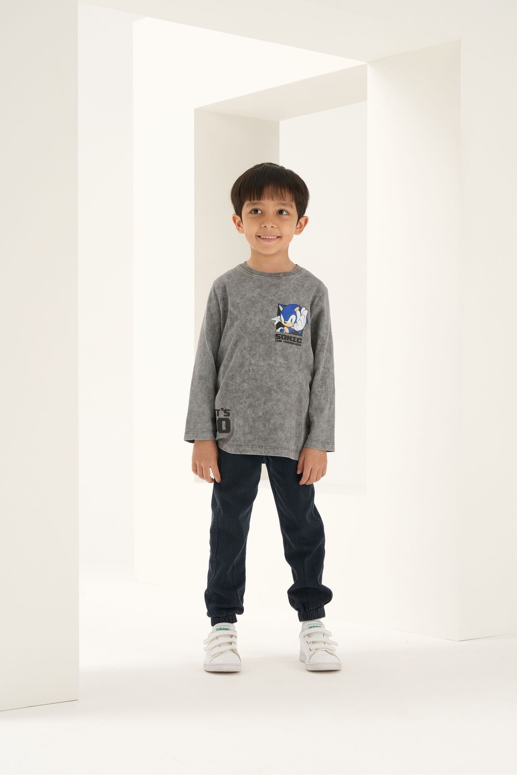 Grey Angel & Rocket Sonic Long Sleeve T-Shirt