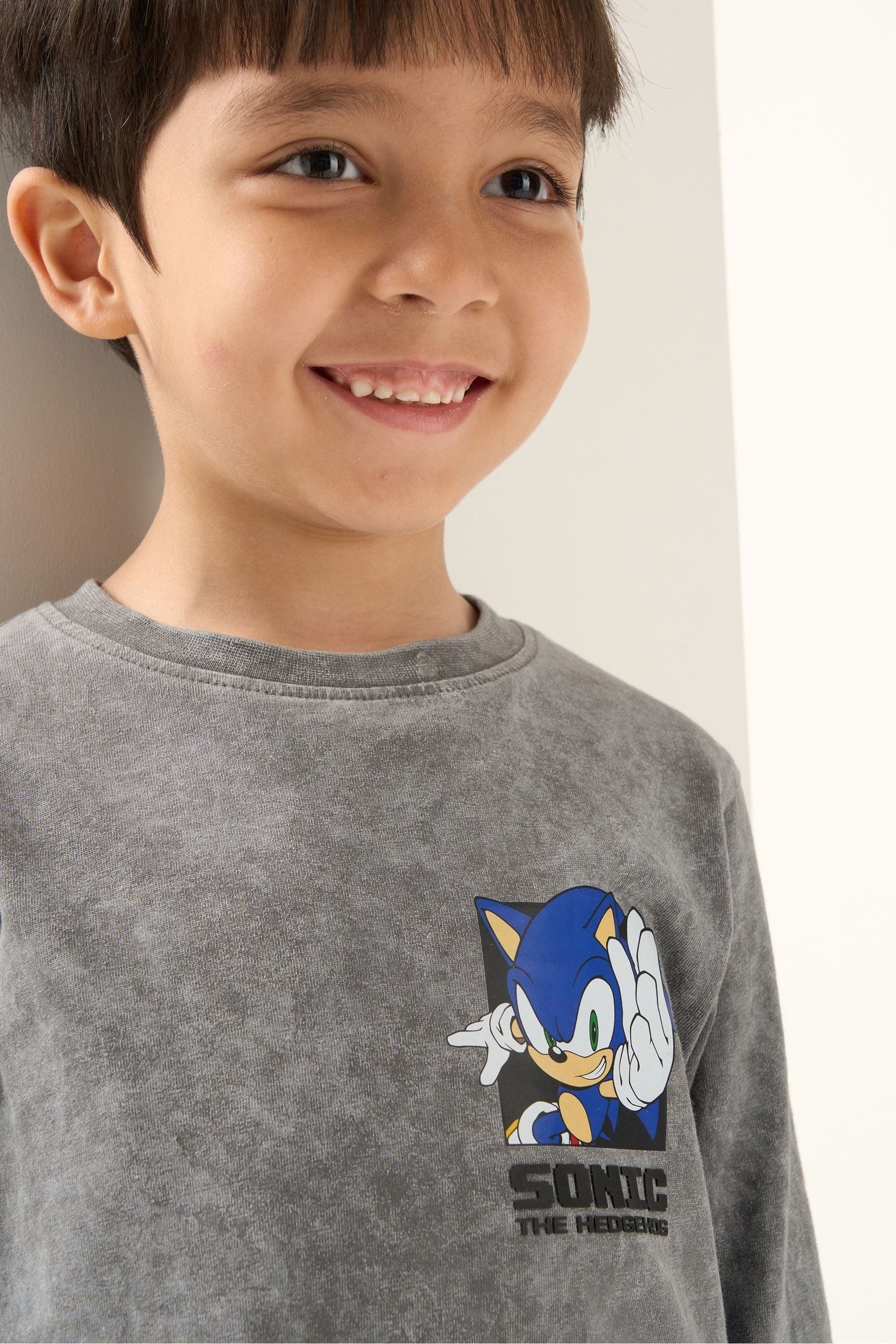 Grey Angel & Rocket Sonic Long Sleeve T-Shirt