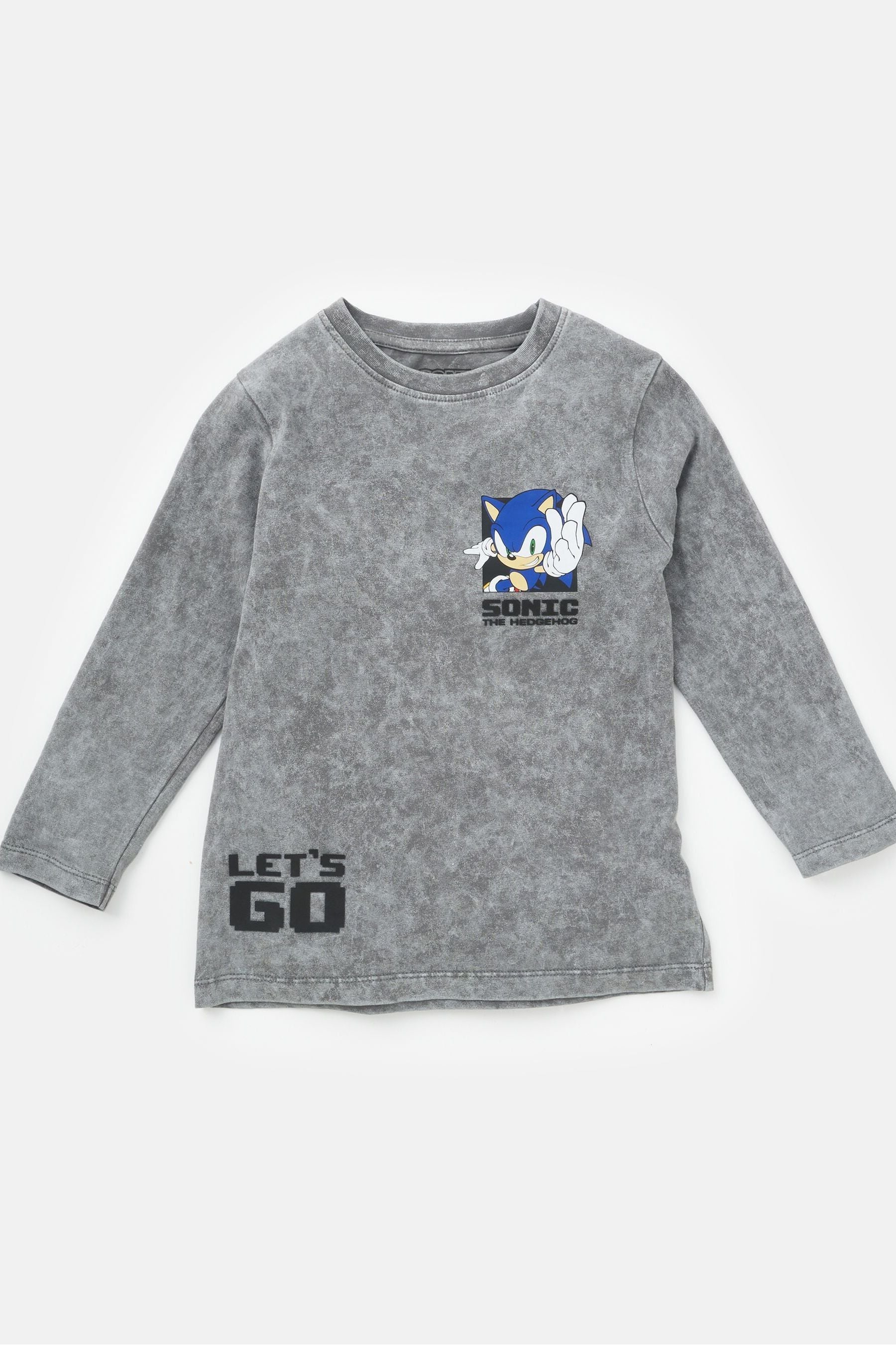 Grey Angel & Rocket Sonic Long Sleeve T-Shirt