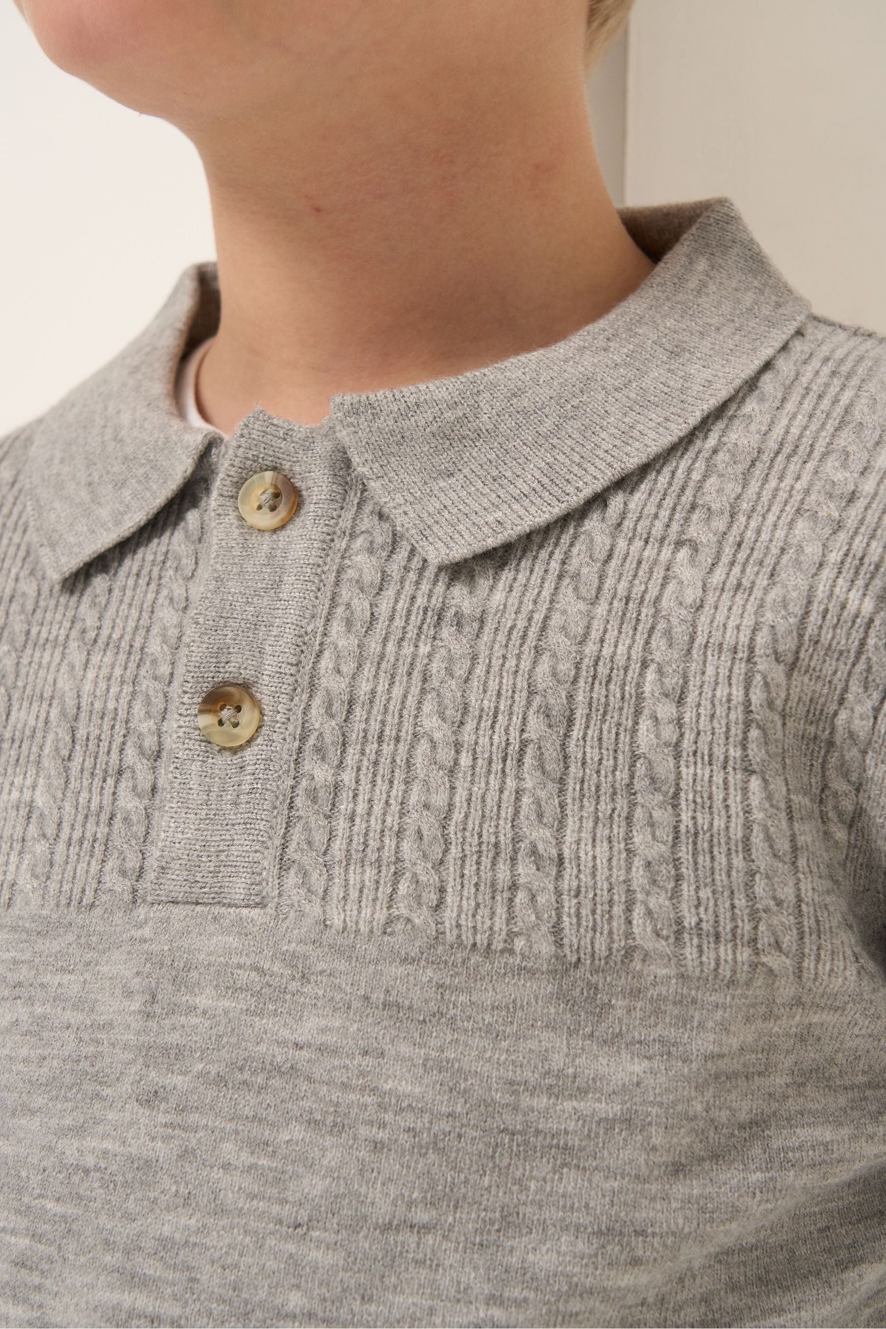 Grey Angel & Rocket Caleb Knitted Polo Shirt