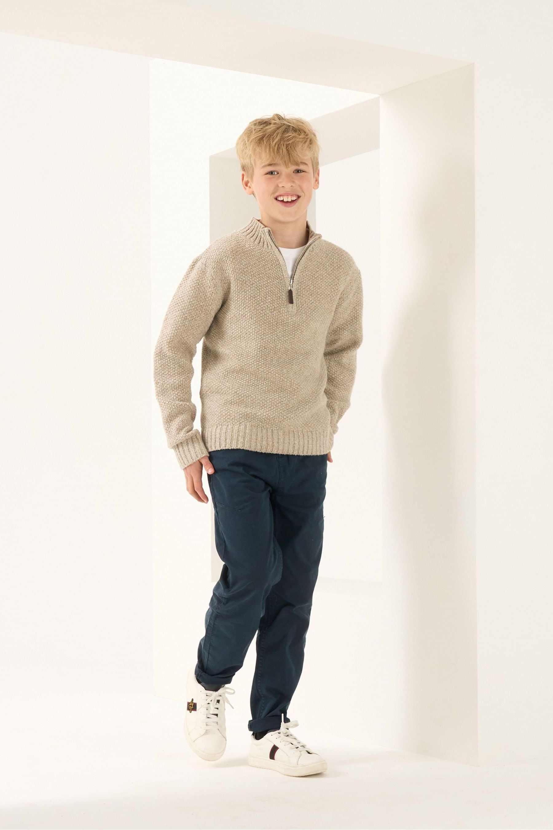 Cream Angel & Rocket Ben Funnel Knit Jumper