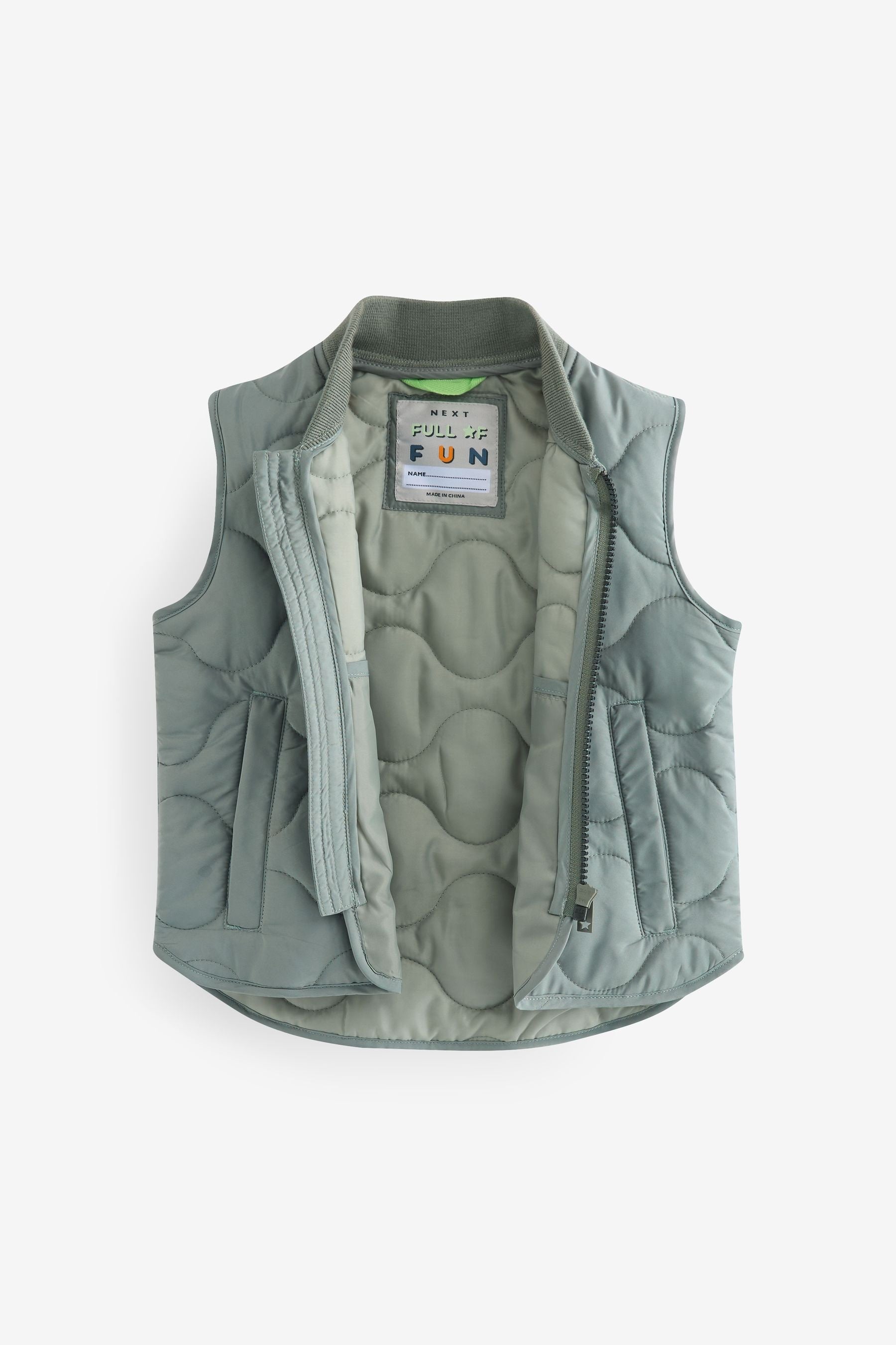 Sage Green Quilted Gilet (3mths-10yrs)