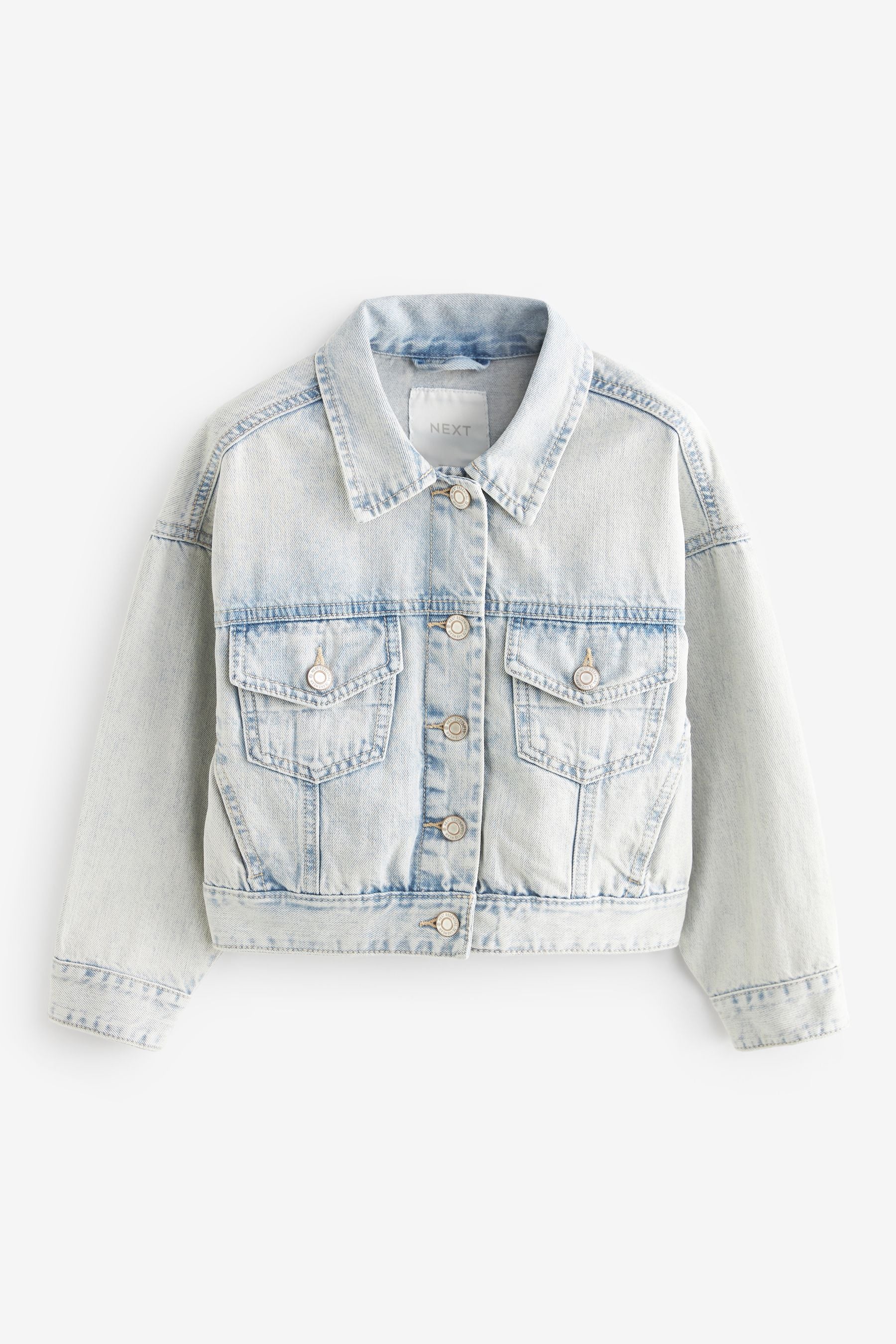 Bleach Wash Oversized Denim Jacket (3-16yrs)