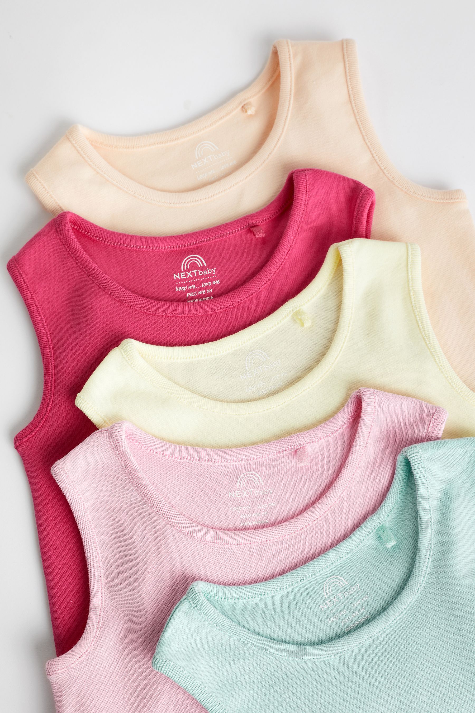 Multicolour Baby Vest Bodysuits 5 Pack