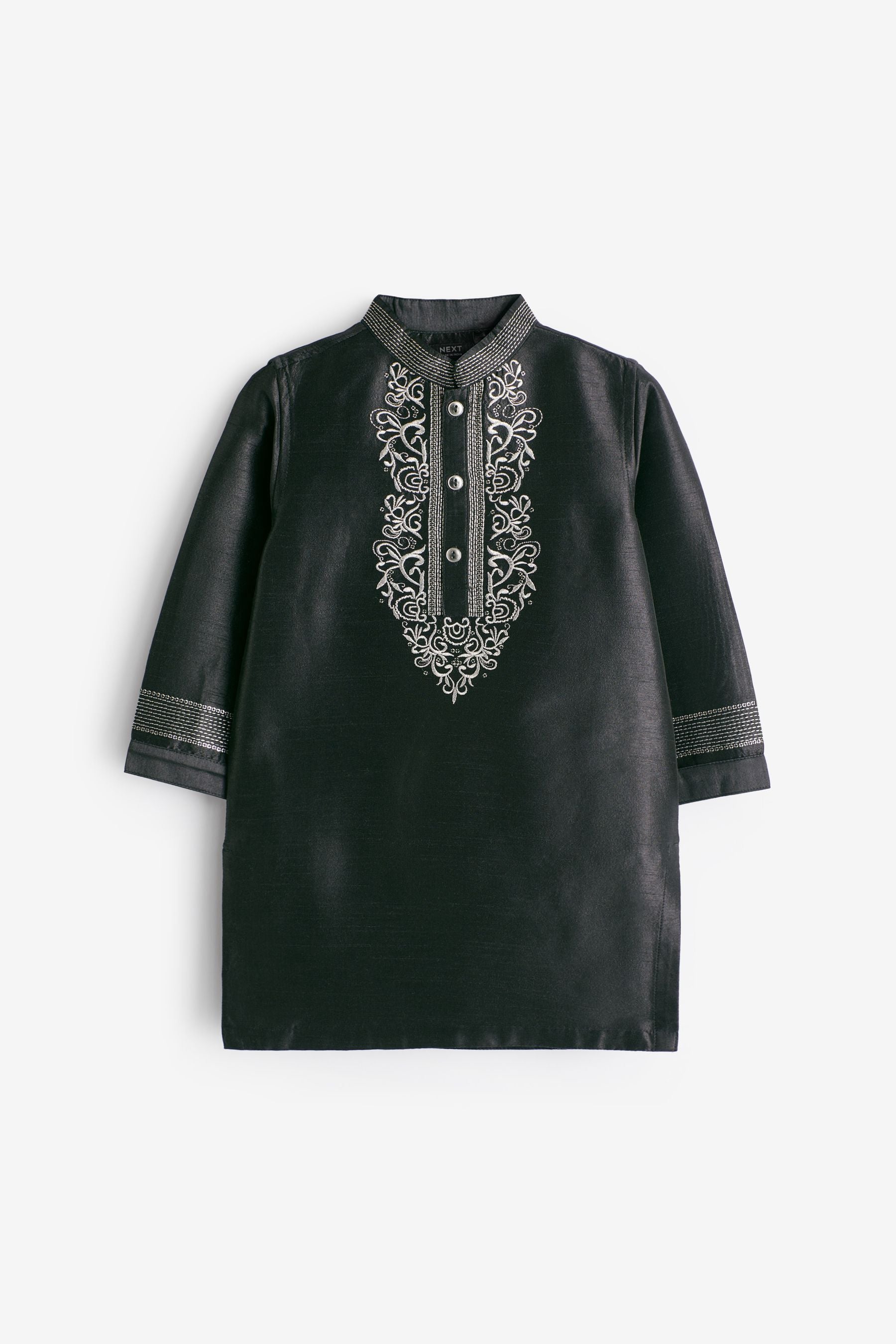 Black Embroidered Boys Kurta (3mths-16yrs)