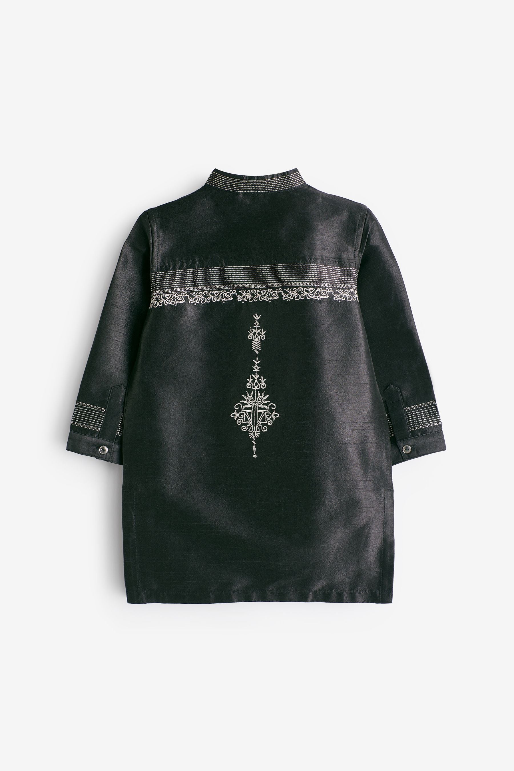 Black Embroidered Boys Kurta (3mths-16yrs)