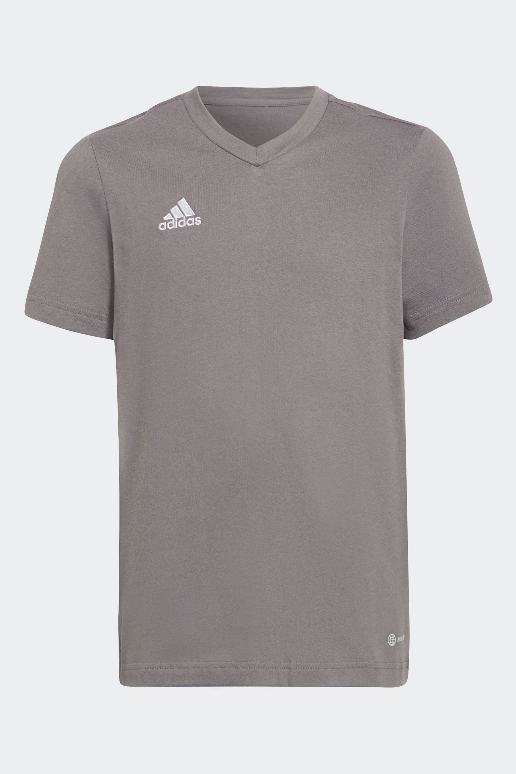 adidas Grey 100% Cotton Entrada 22 T-Shirt