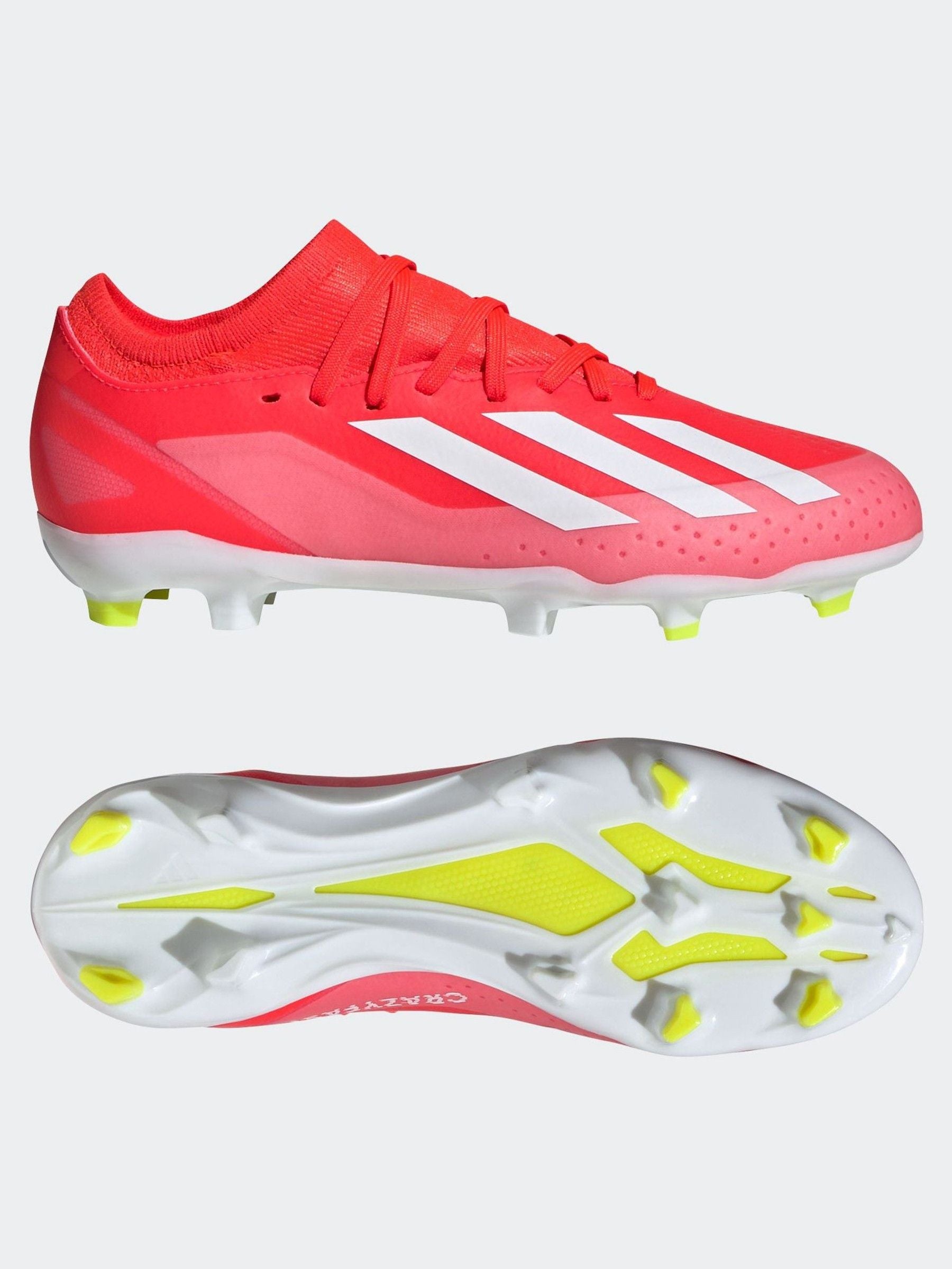 adidas Red/White Football X Crazyfast League Firm Ground Kids Boots