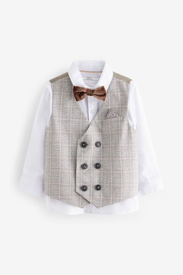 Grey Check Waistcoat Set (3mths-7yrs)