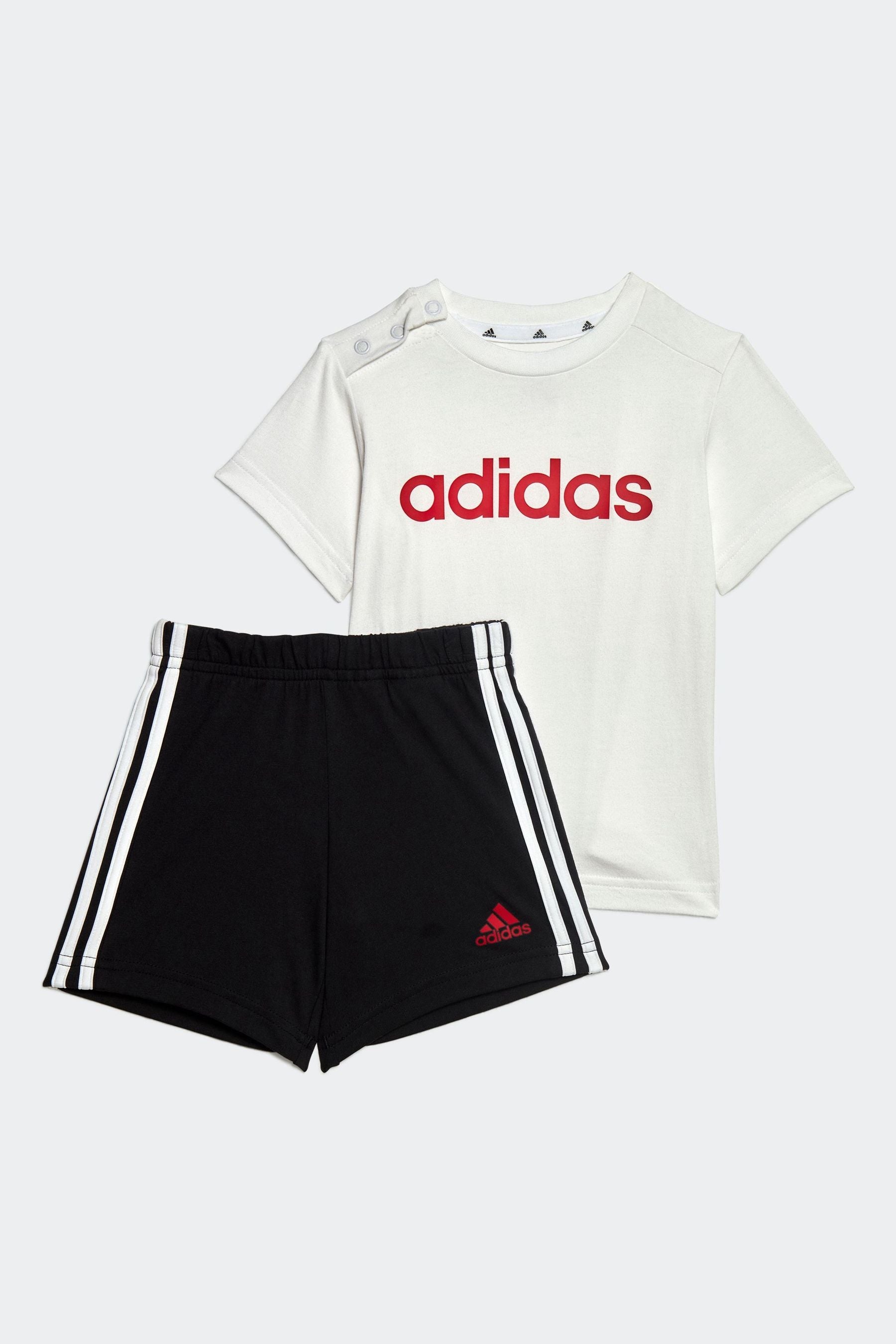 Black/White adidas Sportswear Essentials Lineage Organic Cotton T-Shirt And Shorts Set