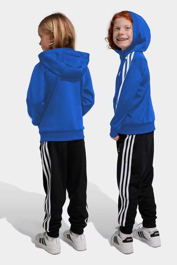 adidas Blue/Black Sportswear Essentials 3-Stripes Shiny Tracksuit