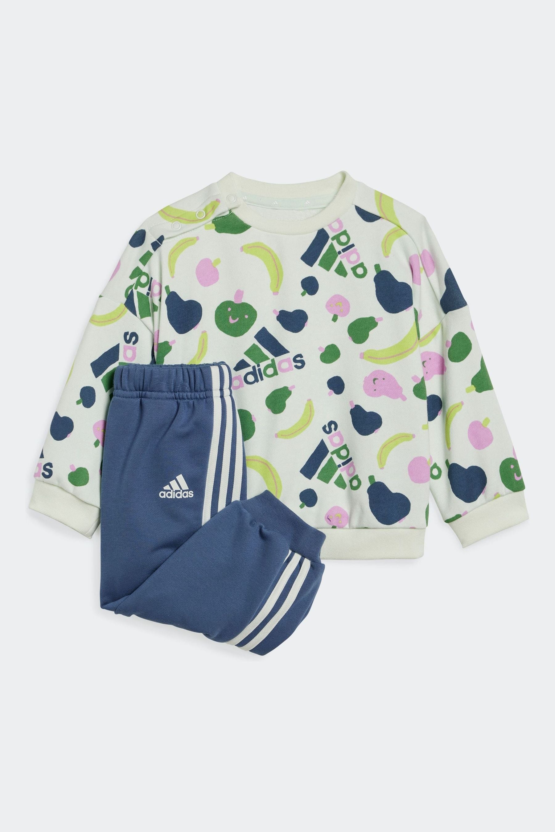 Green/Grey adidas Kids Sportswear Essentials Allover Print Jogger Set